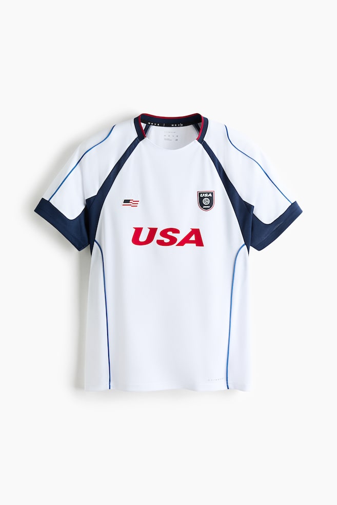 Maillot de soccer imprimé classique DryMove🅪 - Blanc/USA/Vert foncé/Mexico/Jaune/Brasil/Bleu clair/Argentina/Noir/texte Germany/Rouge/texte España - 1