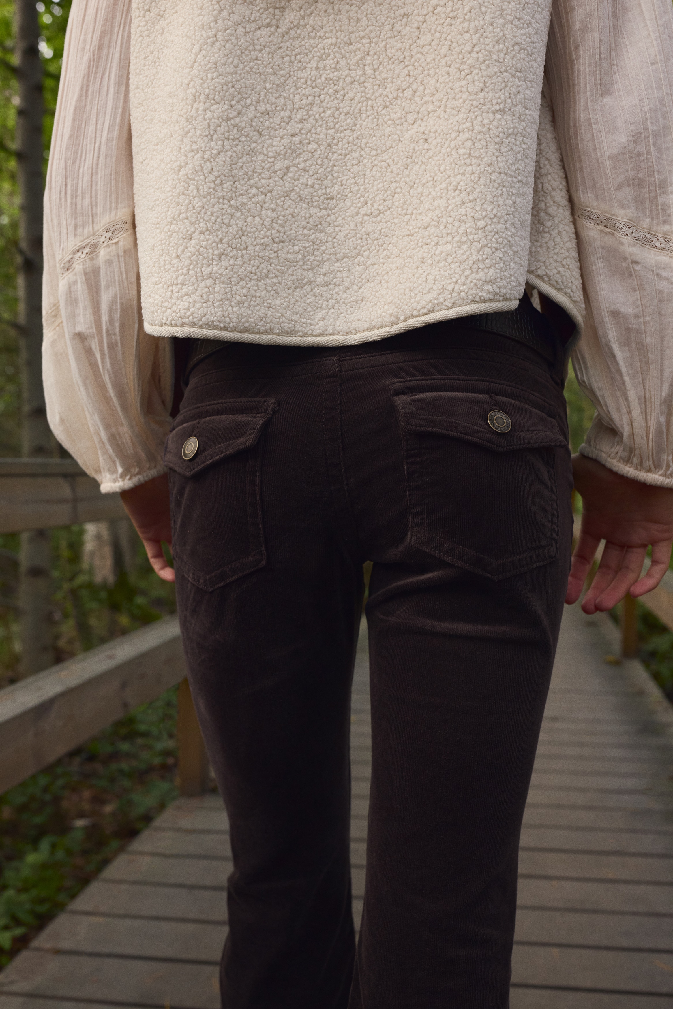 Flared corduroy trousers