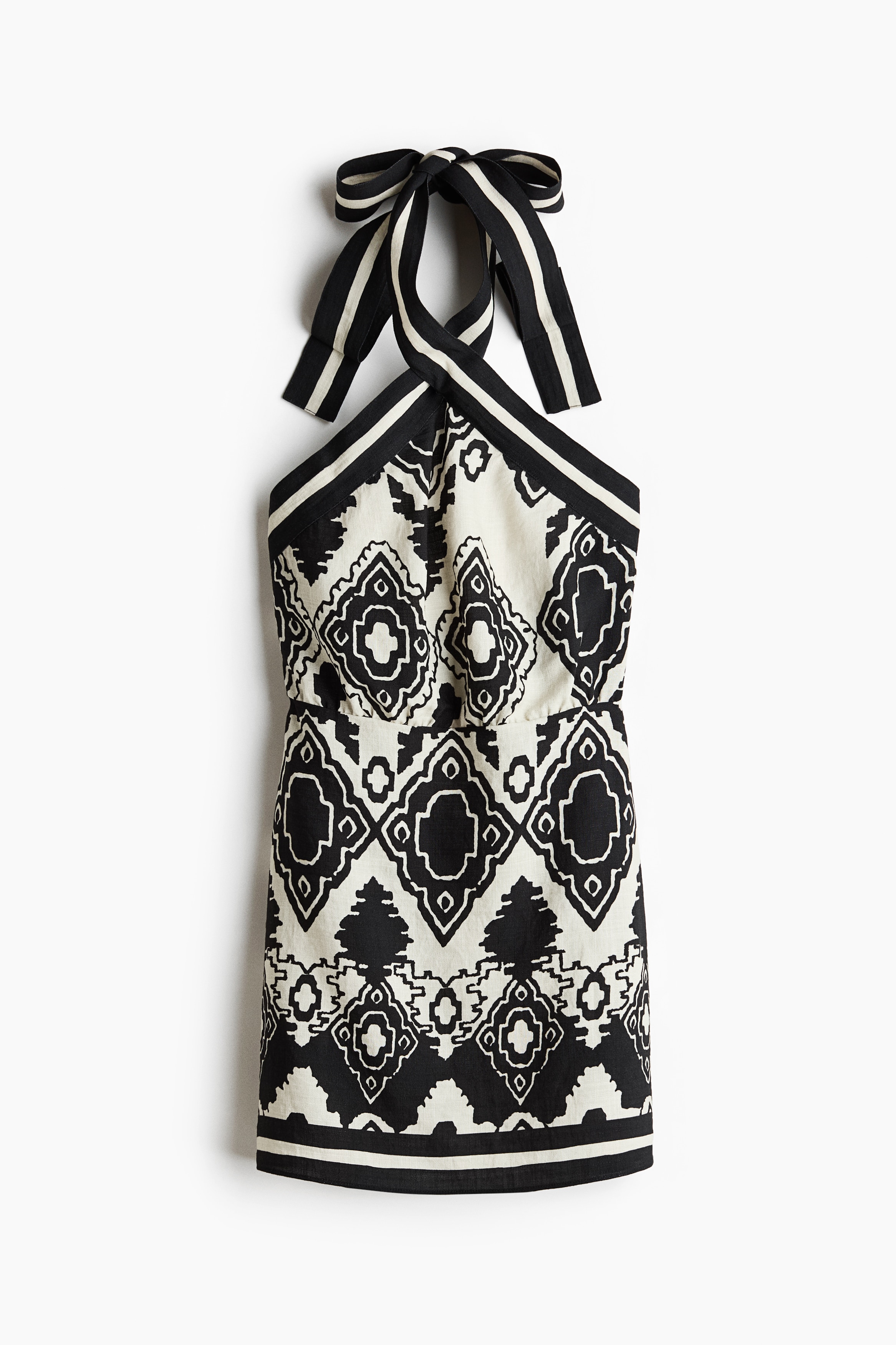 Halterneck dress - Black/Patterned