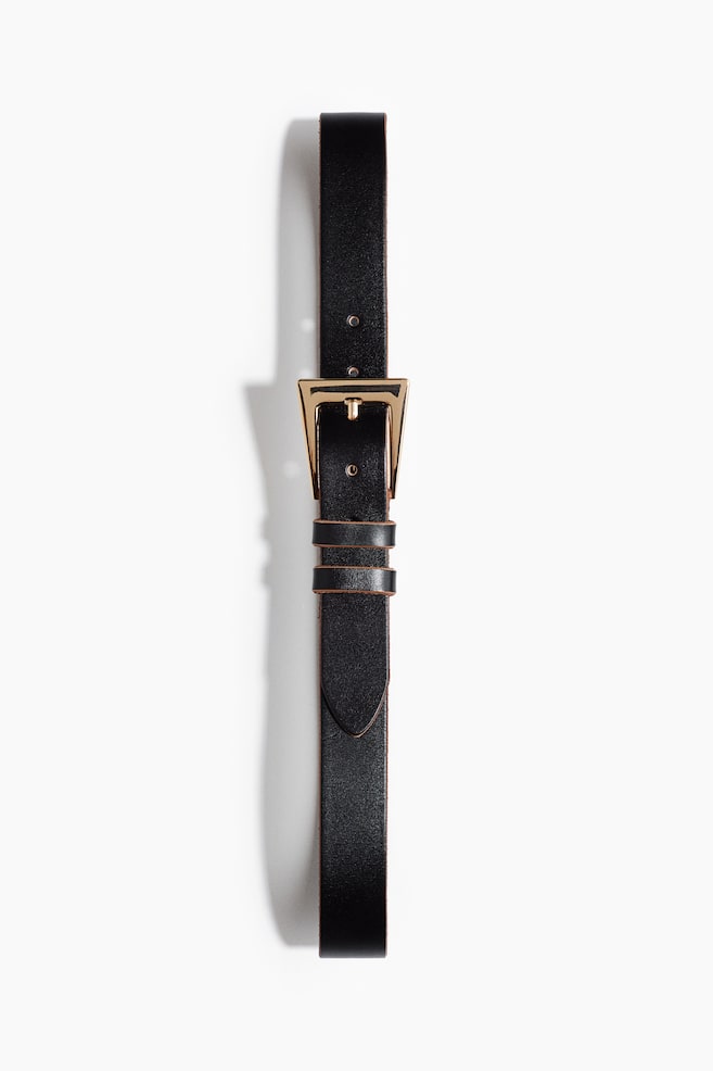 Leather belt - Black - 1