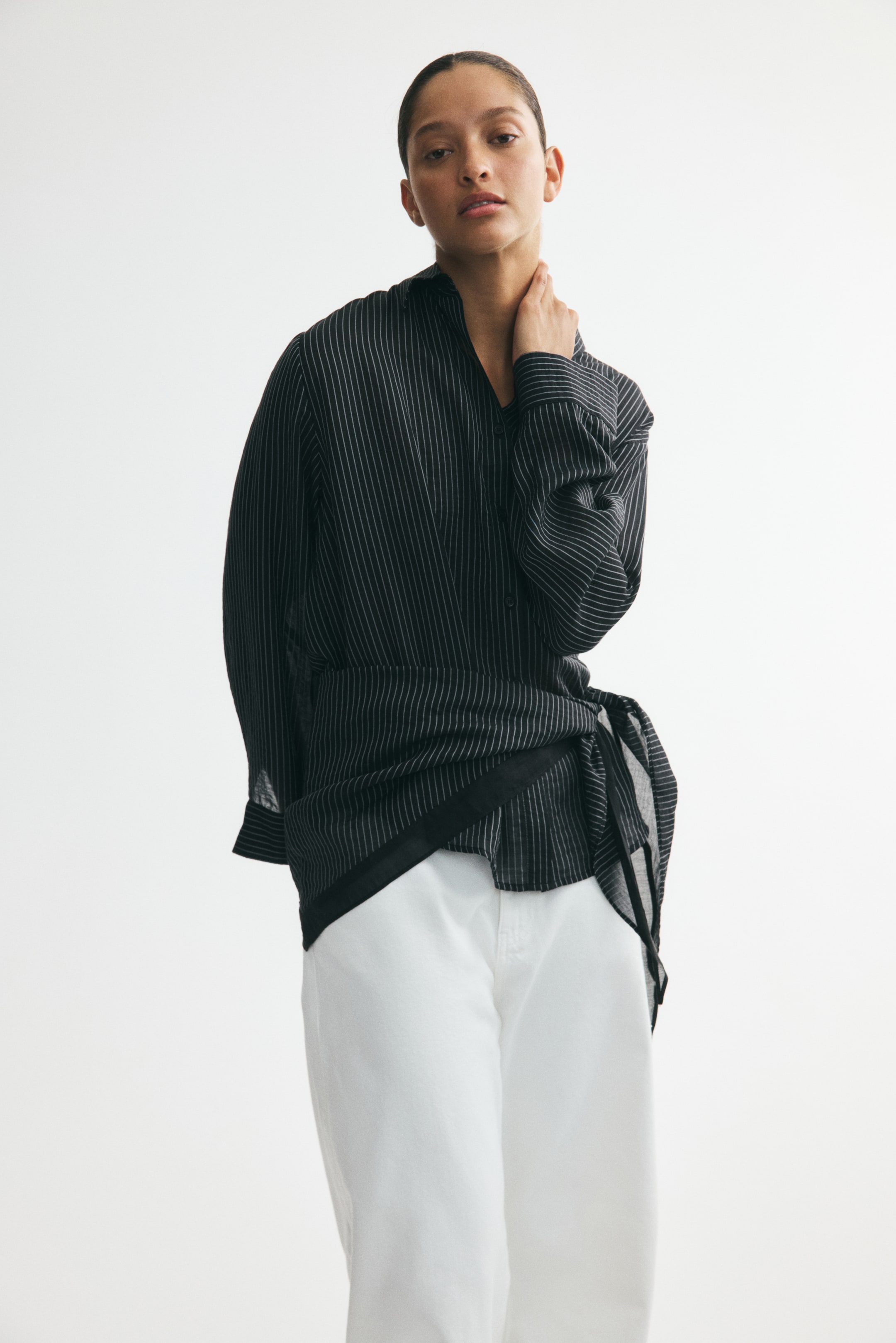 Женские рубашки H&M Scarf-Detail Shirt — фото 4