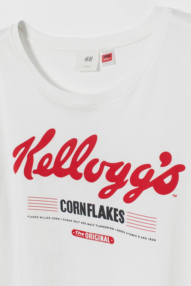 T-shirt with a motif White/Kellogg's Ladies H&M