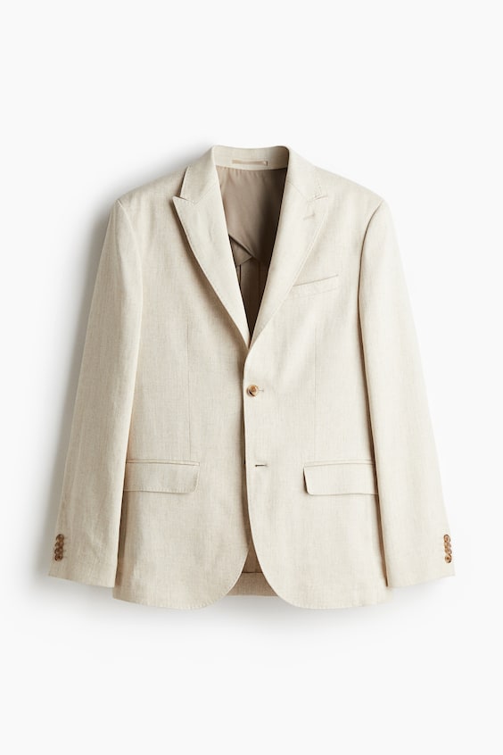 Мужские куртки H&M Regular-Fit Linen-Blend Jacket