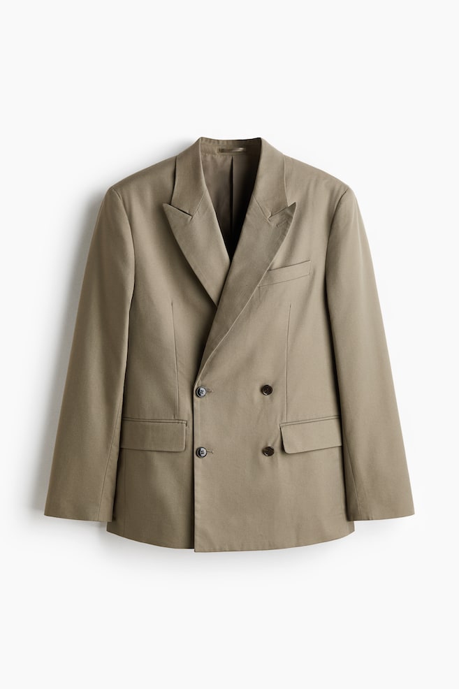 Dubbelknäppt kavaj Relaxed Fit - Mörkbeige/Svart/Svart/Brun/Beige - 1