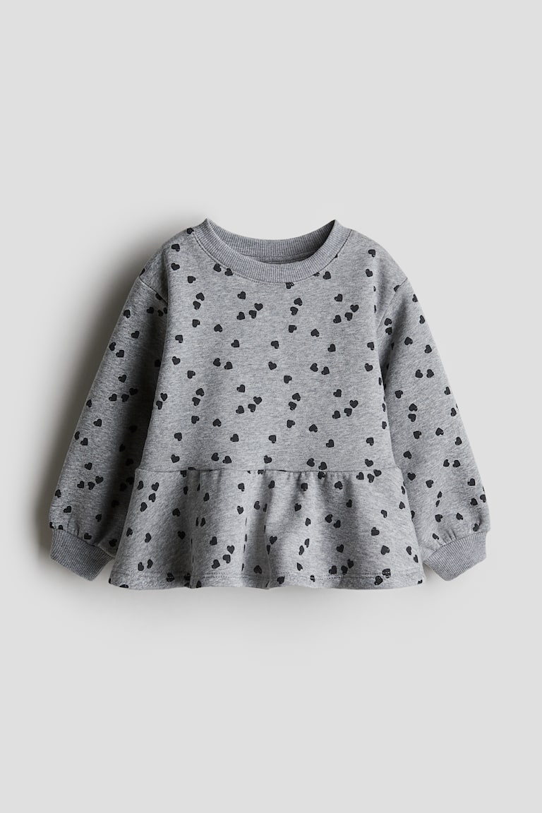Gray/hearts Peplum Sweatshirt for kids | H&M US