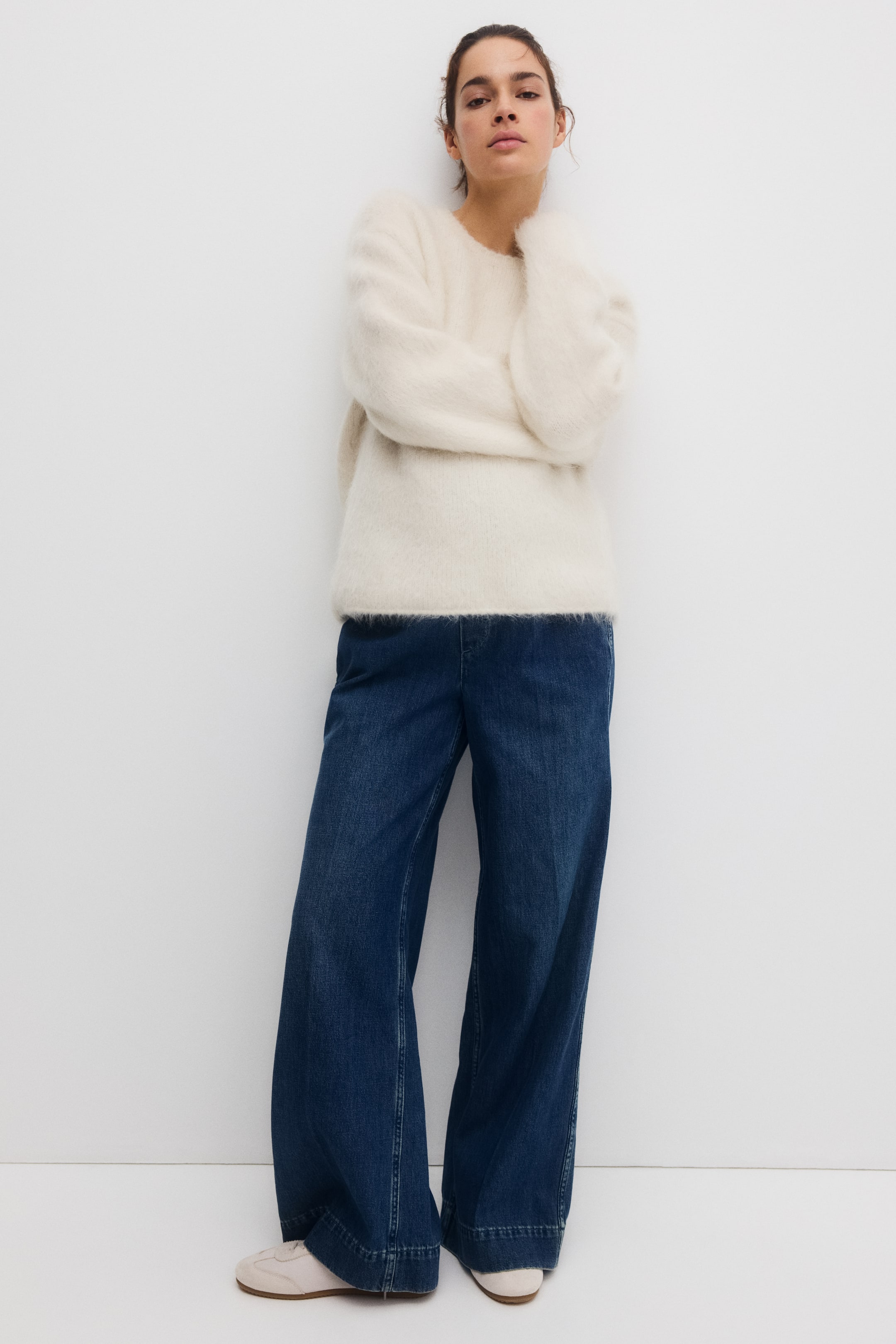 Vis større bilde: MAMA Wide jeans - Denimblå - DAME | H&M NO 1