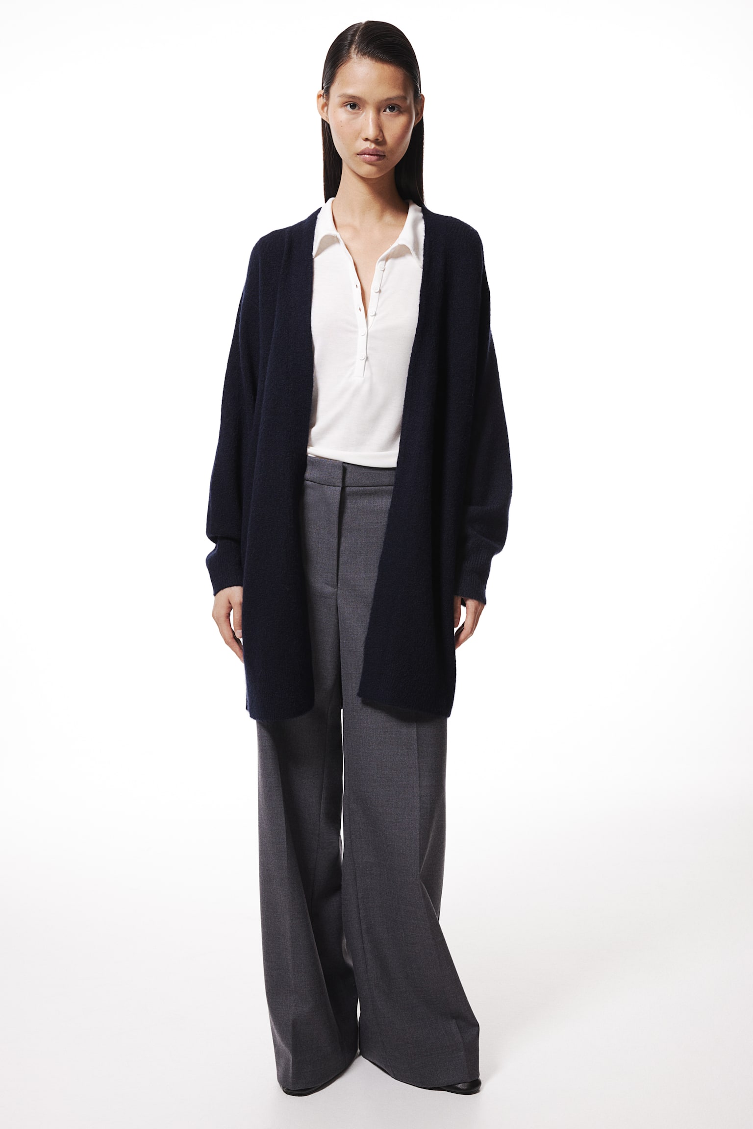 Long cardigan - Navy blue/Dark grey marl/Black - 3