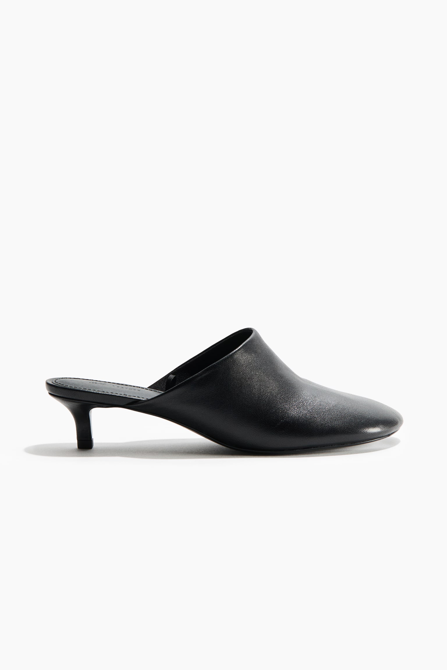 Kitten-heeled leather mules - 3
