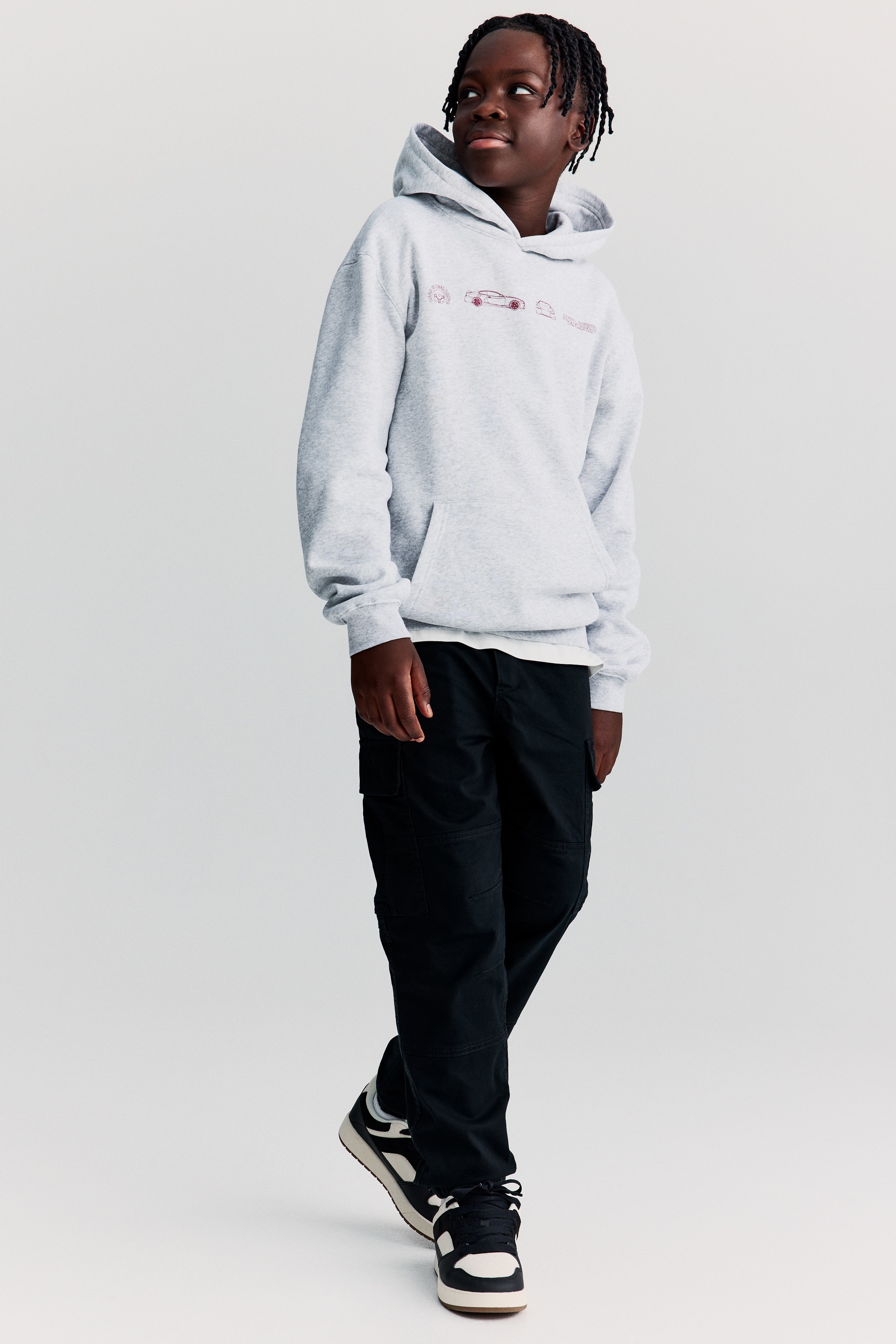 棉質工作慢跑褲 - 黑色/米色/深卡其綠/米色