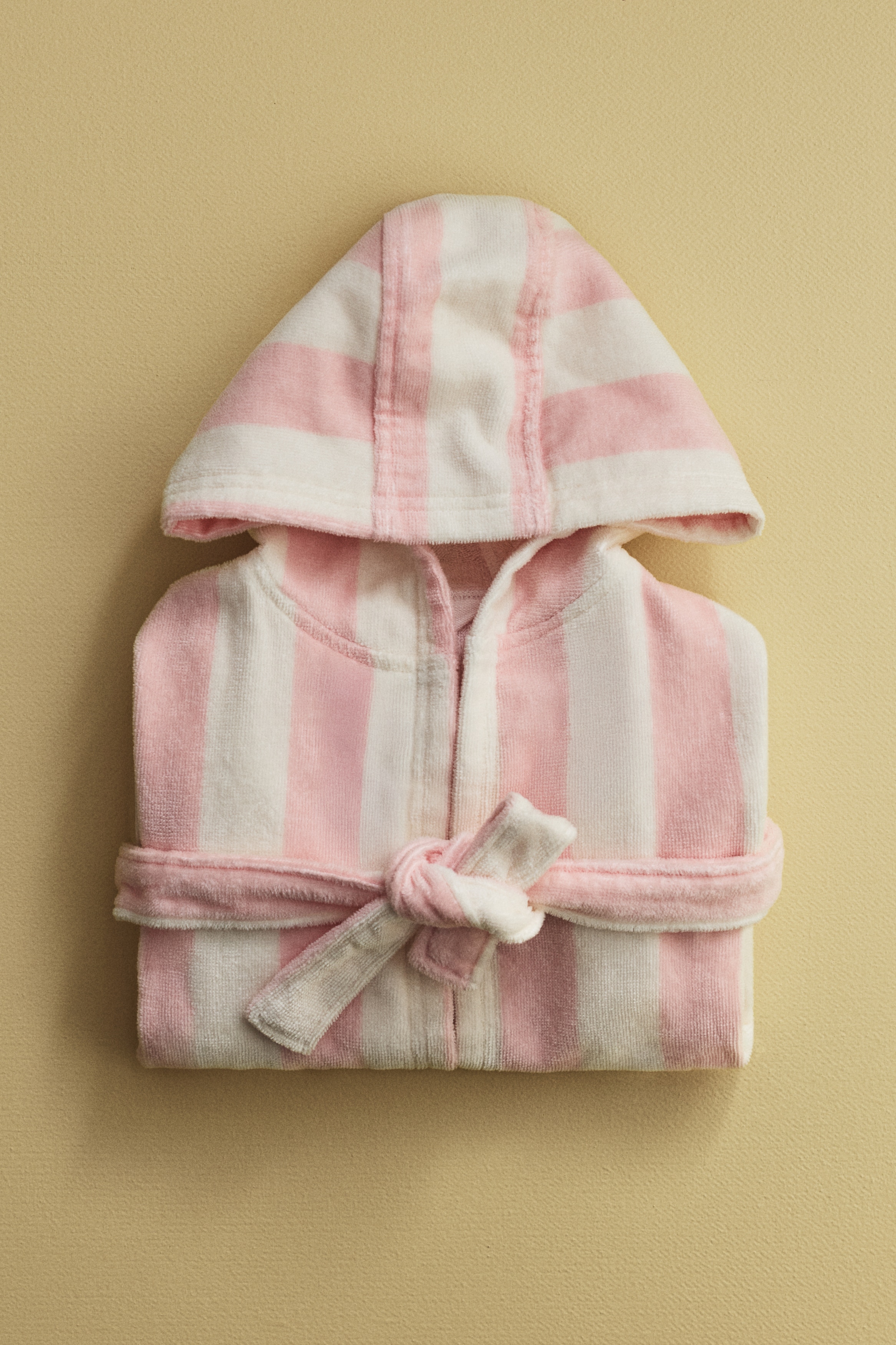 Robe de chambre en coton éponge - Rose clair/rayures blanches/Vert/rayures blanches/Beige clair/rayé