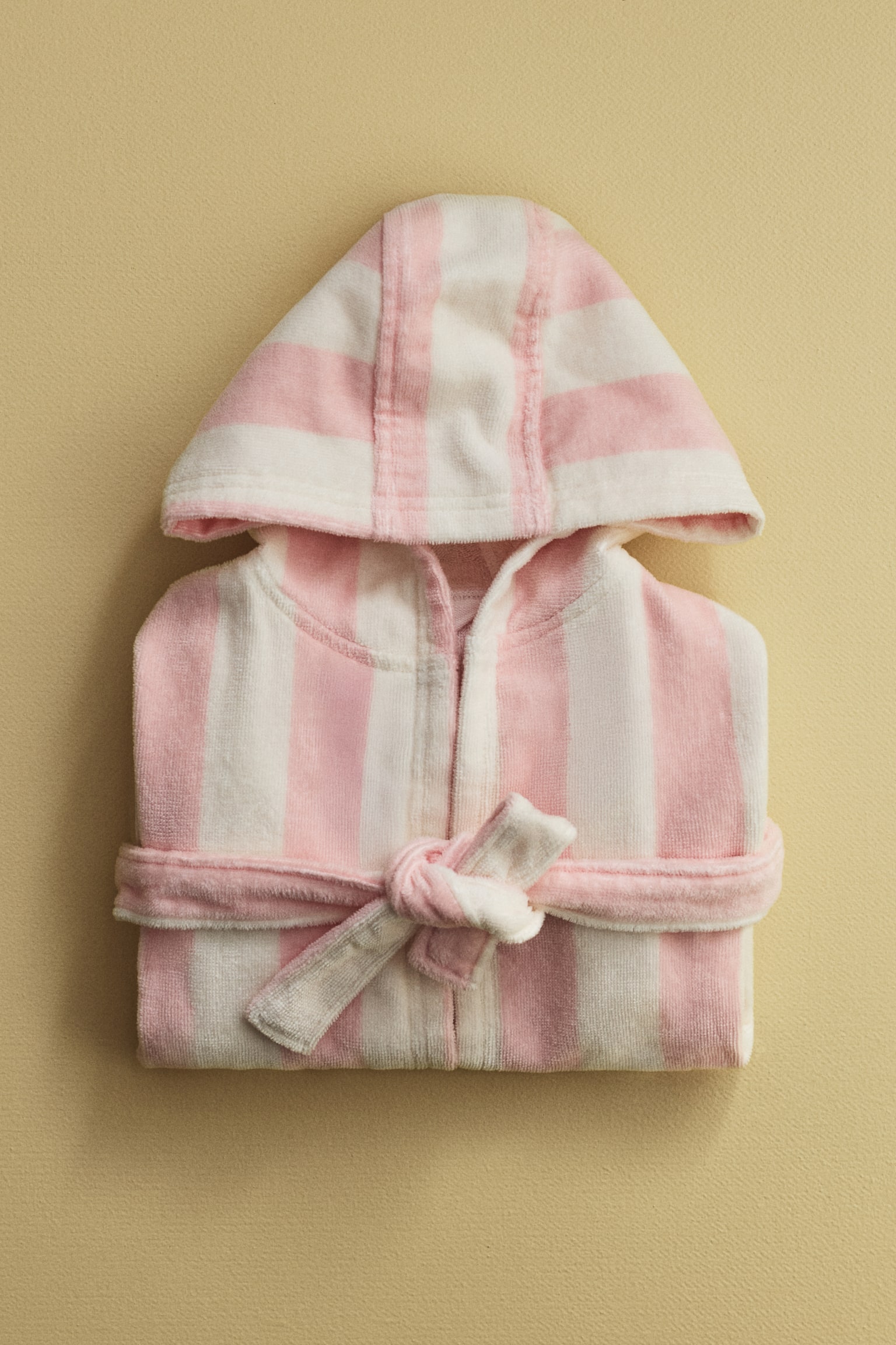 Accappatoio in spugna di cotone - Rosa chiaro/bianco righe/Verde/bianco righe/Beige chiaro/righe - 2