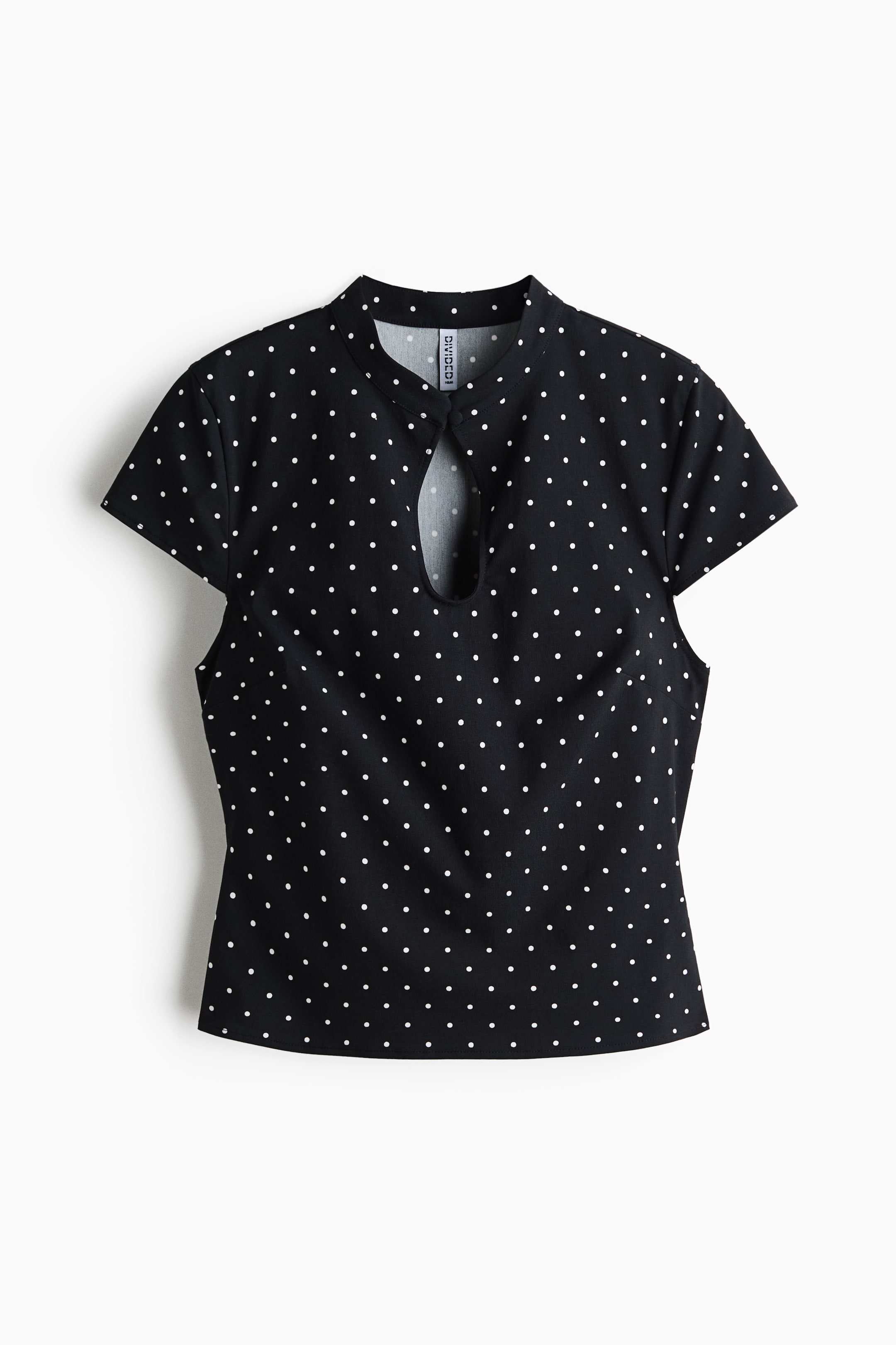 Viscose-Blend Top with Keyhole Detail