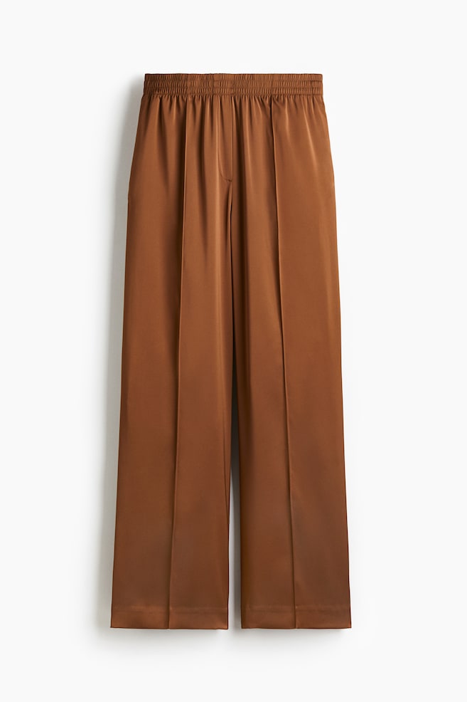 Wide crease-detail trousers - Brown/Dark brown - 1