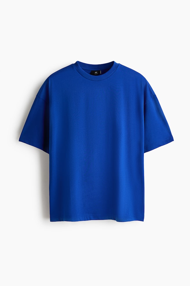 Baumwoll-T-Shirt in Oversized Fit - Bright blue/Hellgrau/Schwarz/Weiss/Dunkles Khakigrün/Hellgraumeliert/Cremefarben/Gestreift/Braun/Blau/Helllila - 1