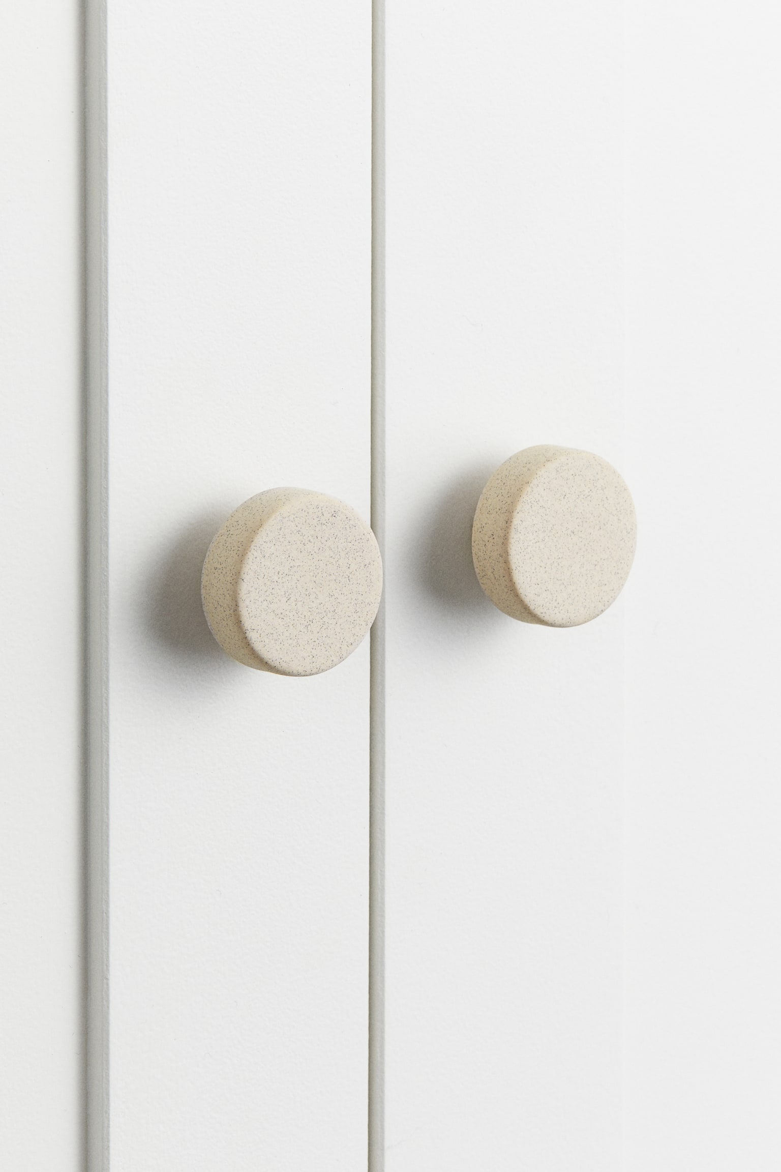 2-pack stoneware knobs - Light beige - 2