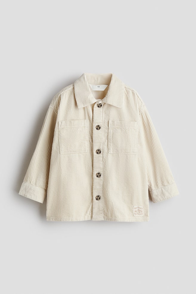 Cotton Corduroy Overshirt - Light beige - 1