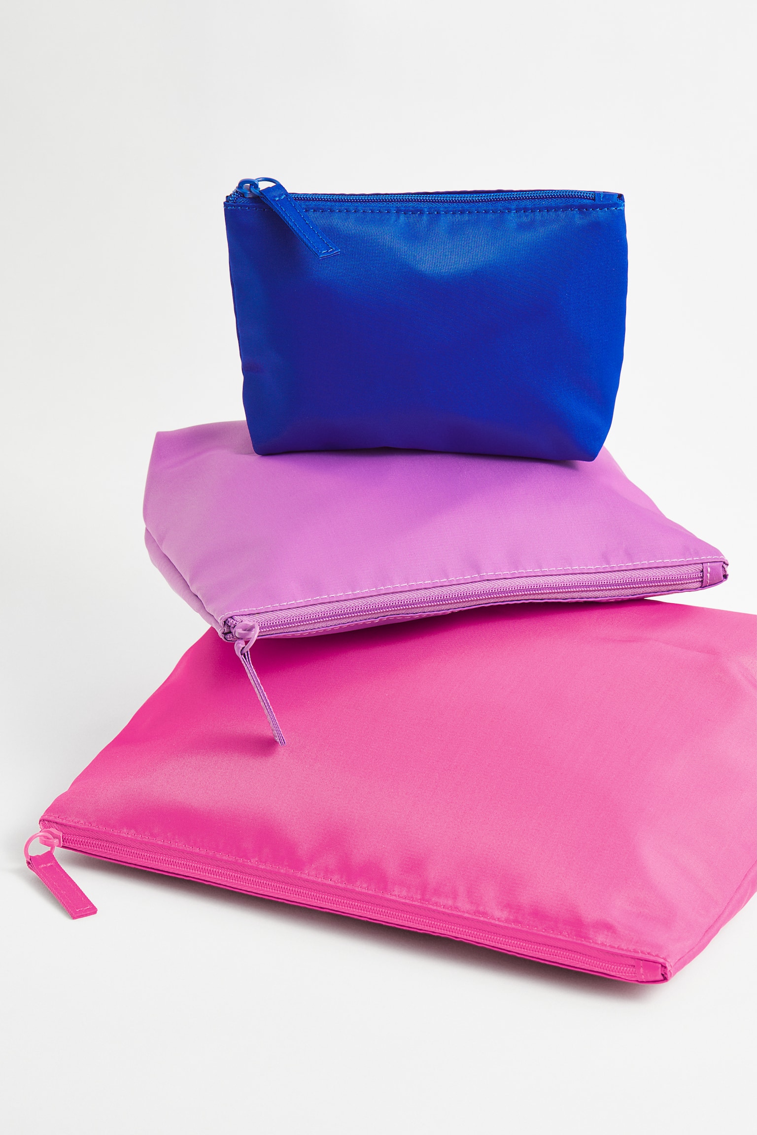 3-pack wash bags - Pink/Purple/Blue - 3