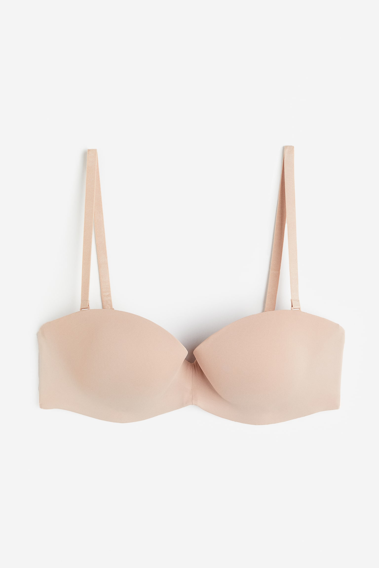 Padded balconette bra - Light beige/White - 1