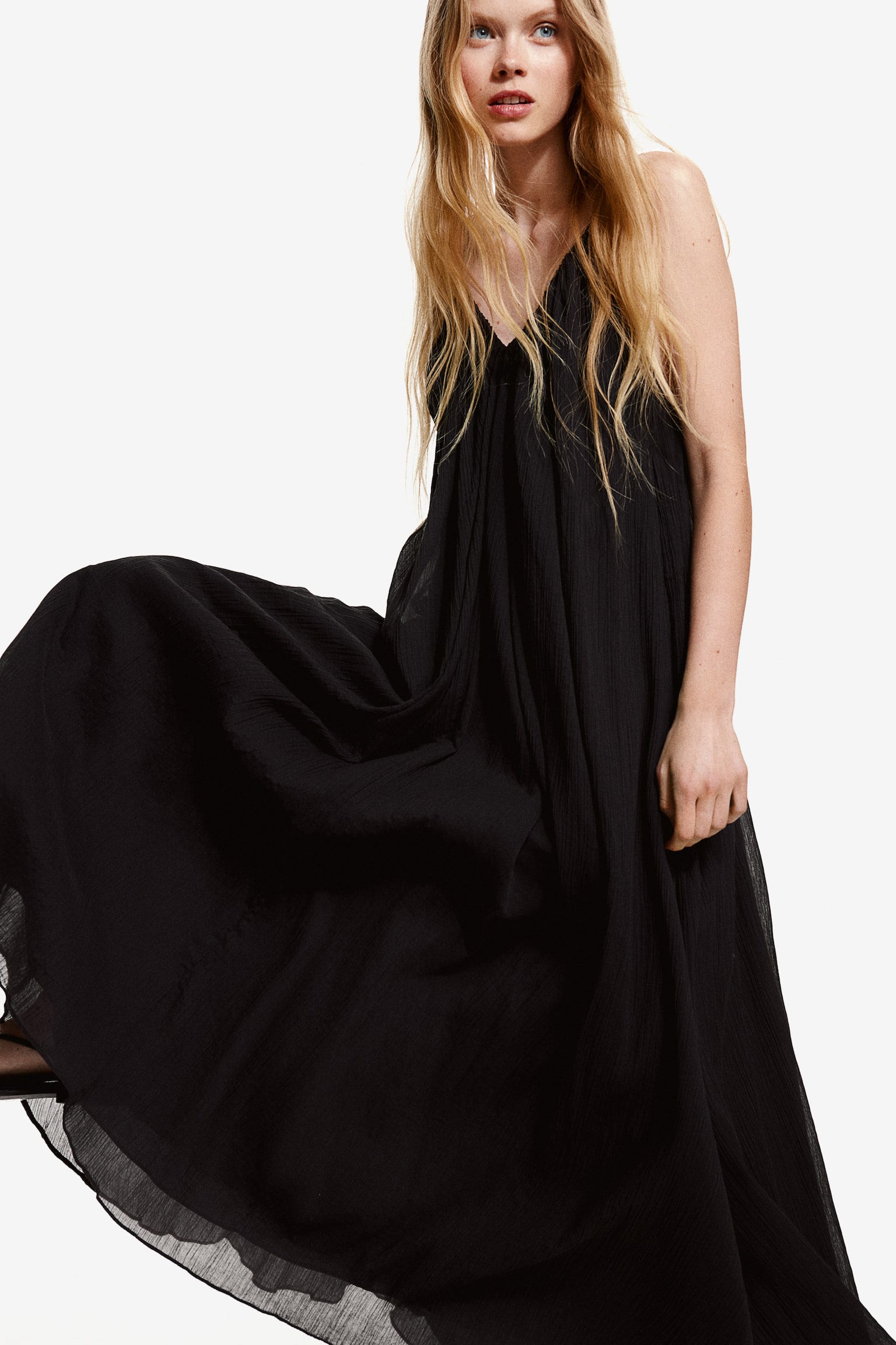 Robe maxi en coton - Noir - 7