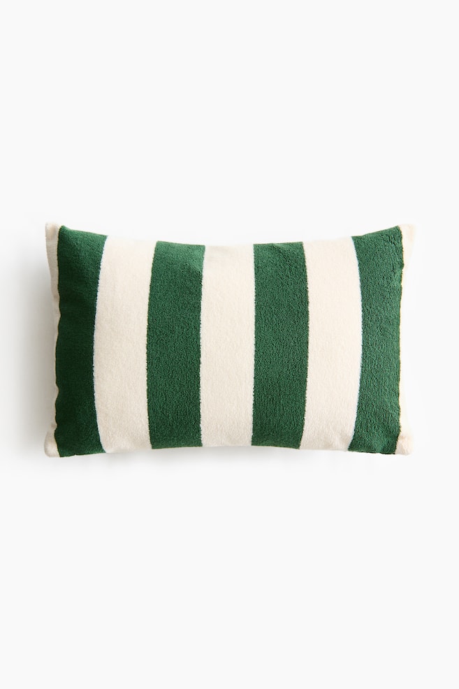 Terry Beach Cushion - Dark green/striped - 1