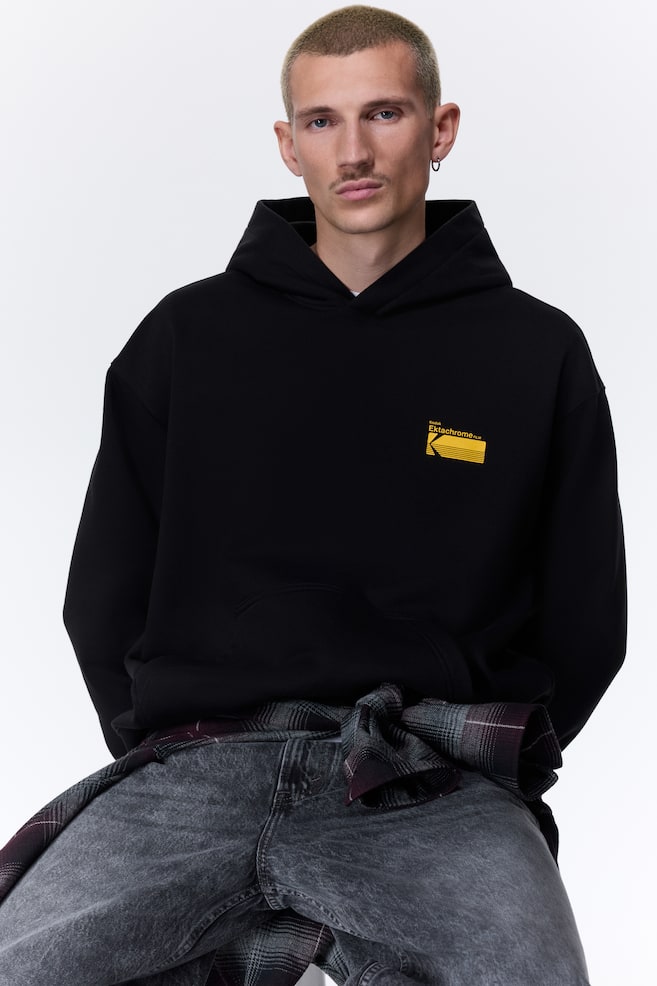Loose-Fit Printed Hoodie - Black/Kodak/White/The Godfather/Black/Fender/Black/Home Alone/White/Terminator/Black/Alien/Dark green/I Lose Control - 5