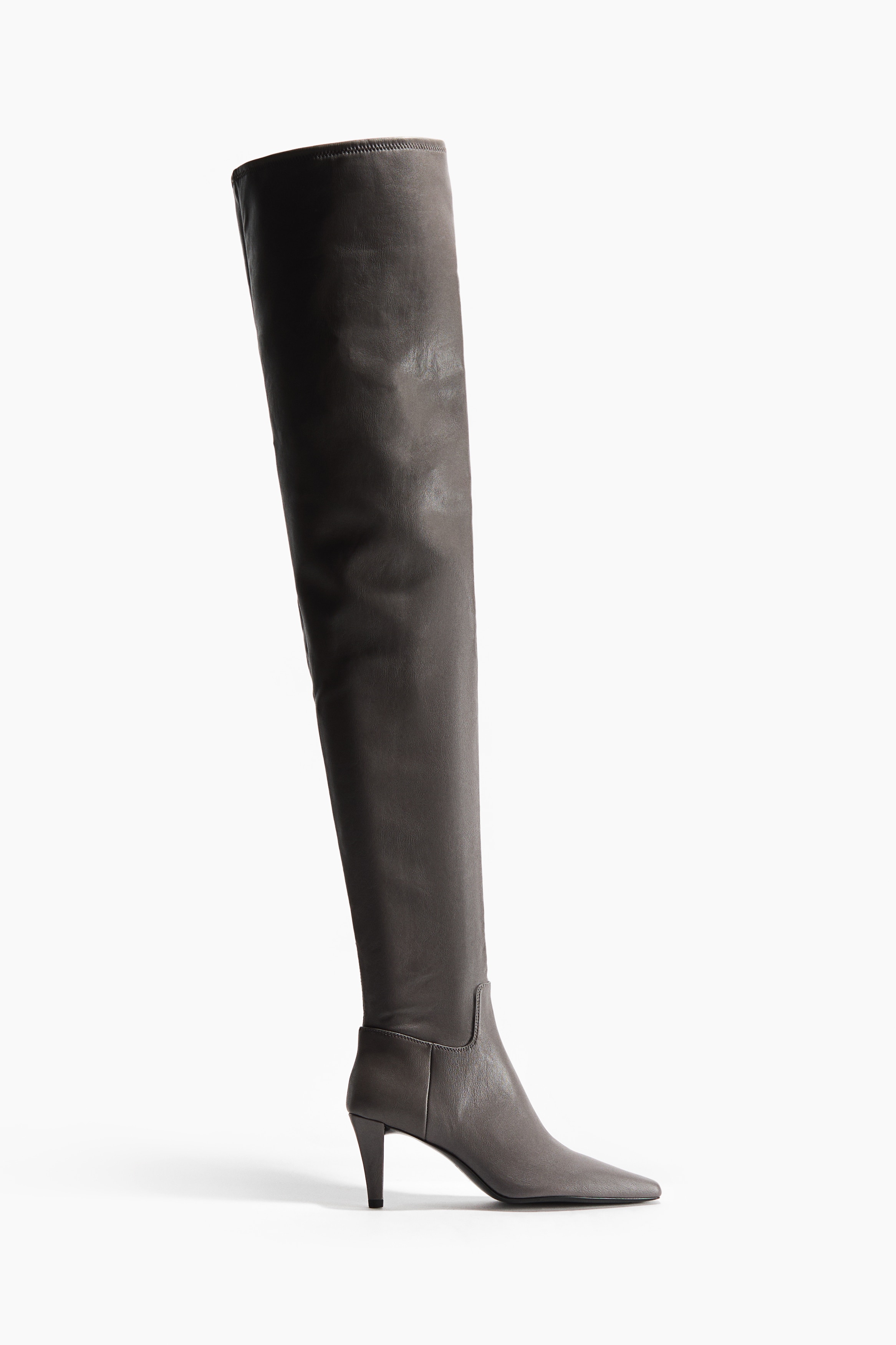 Lårhöga sock-boots - Mörkgrå