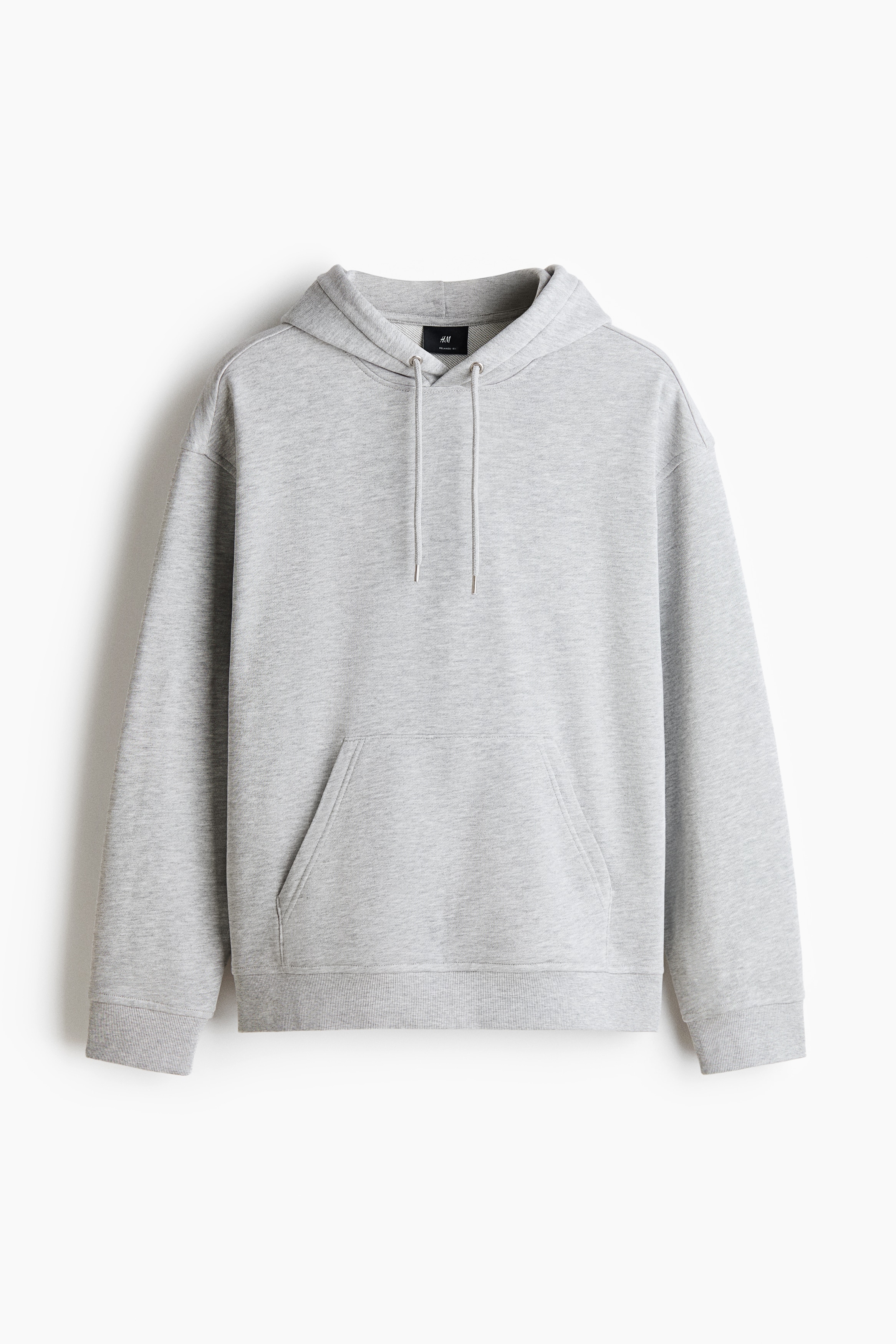 Relaxed Fit Hoodie - Light grey marl/Black/Light grey