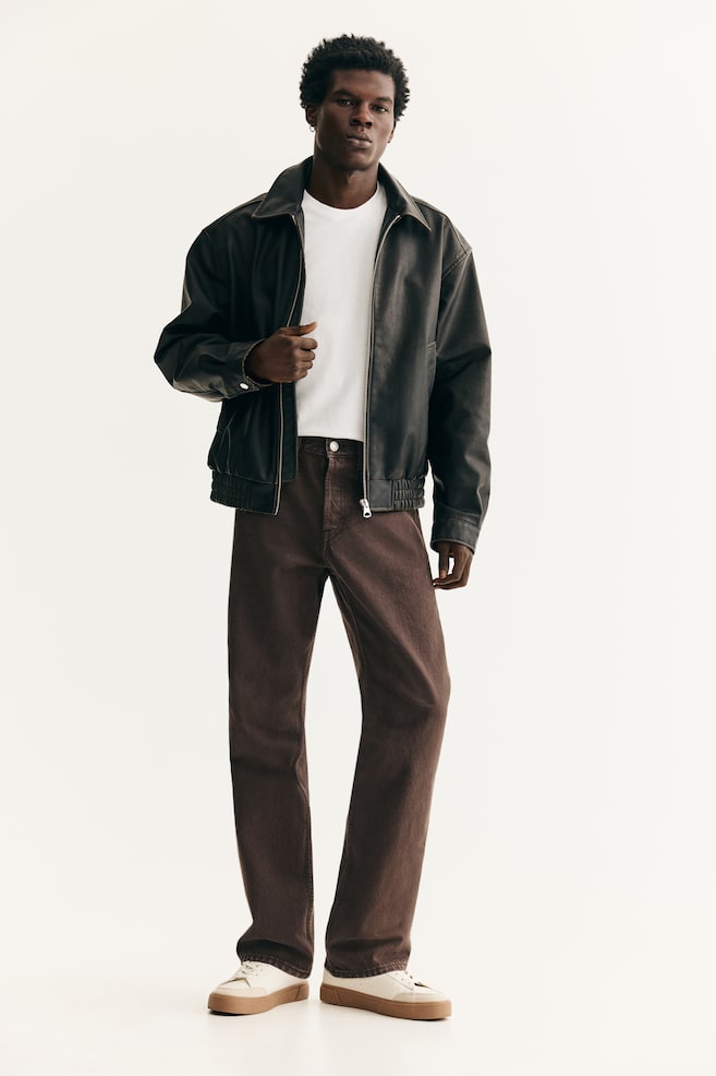 Relaxed Jeans - Dark brown/Dark denim blue - 1