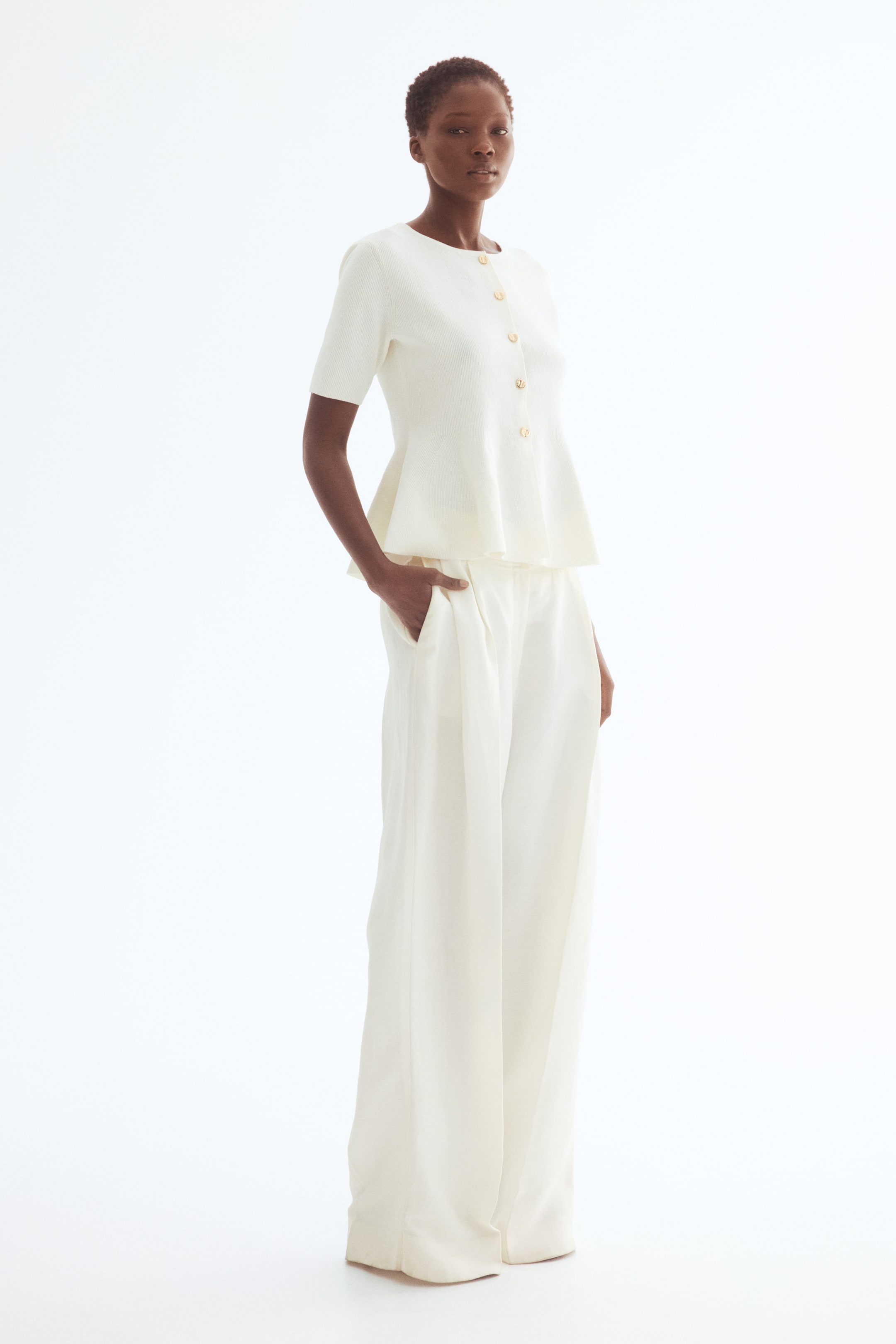 View larger image: Peplum cardigan - Cream - Ladies | H&M SG 1