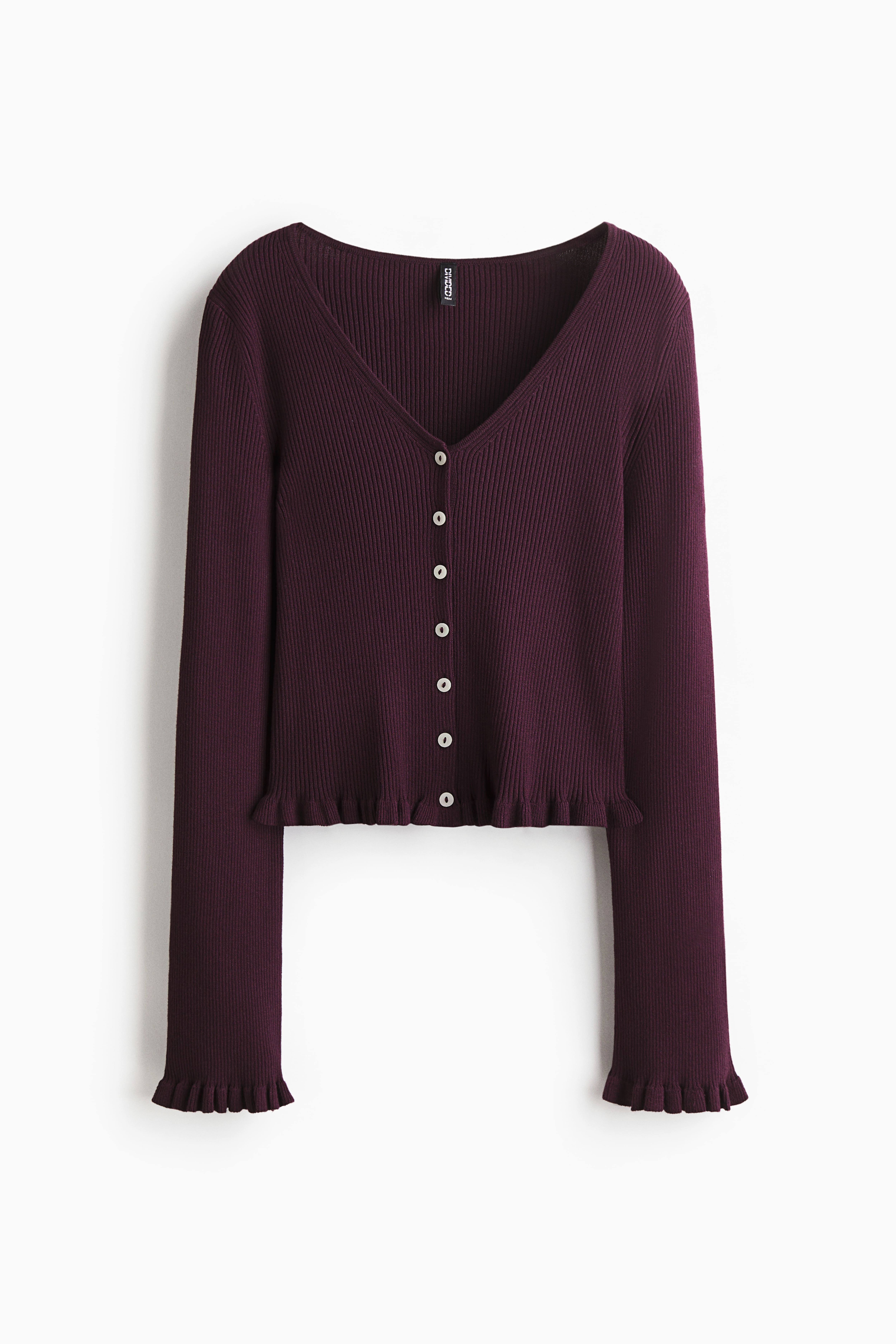 Ruffle-Trimmed Cardigan