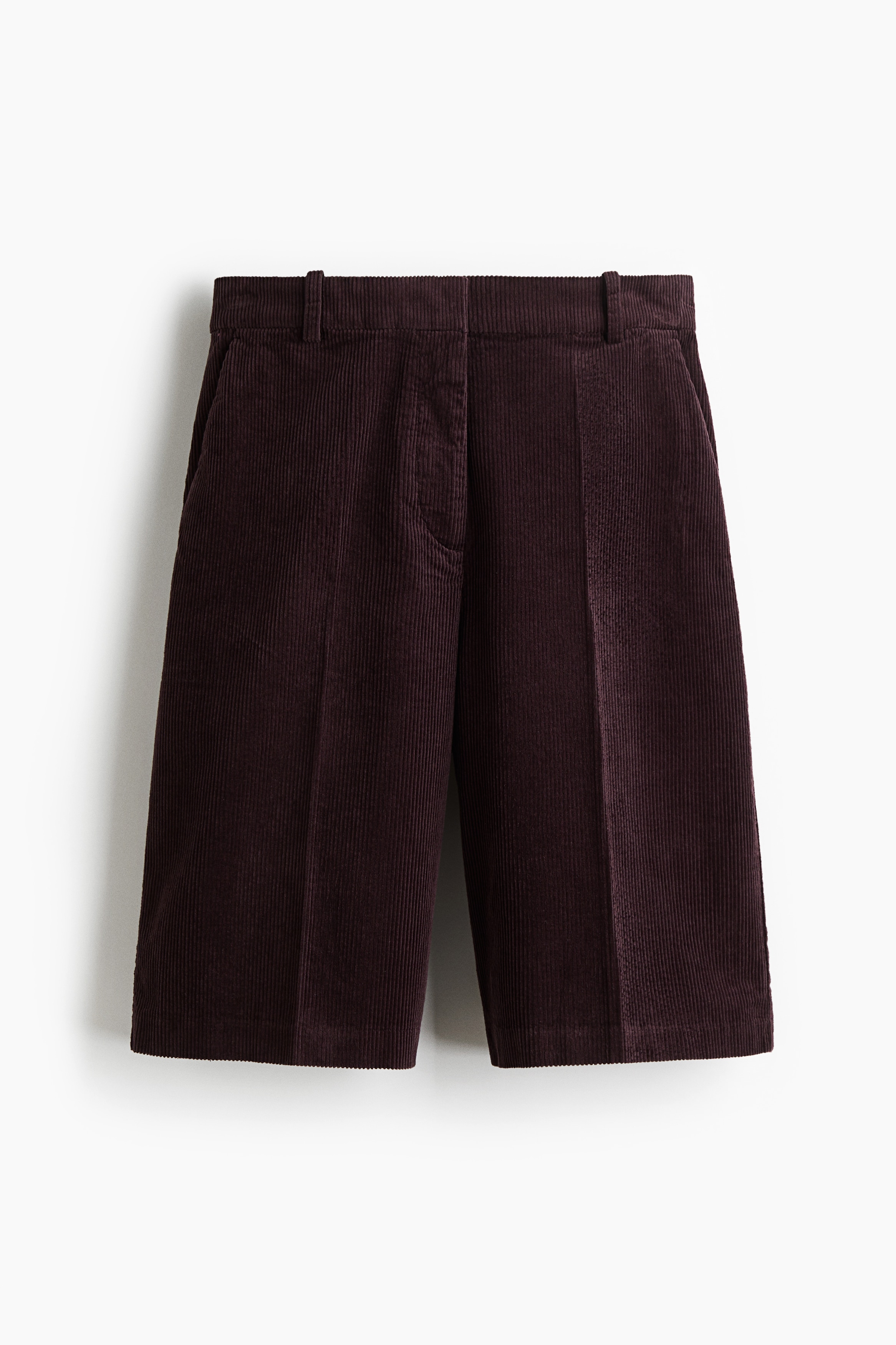 Bermudashorts i fløjl - Vinrød