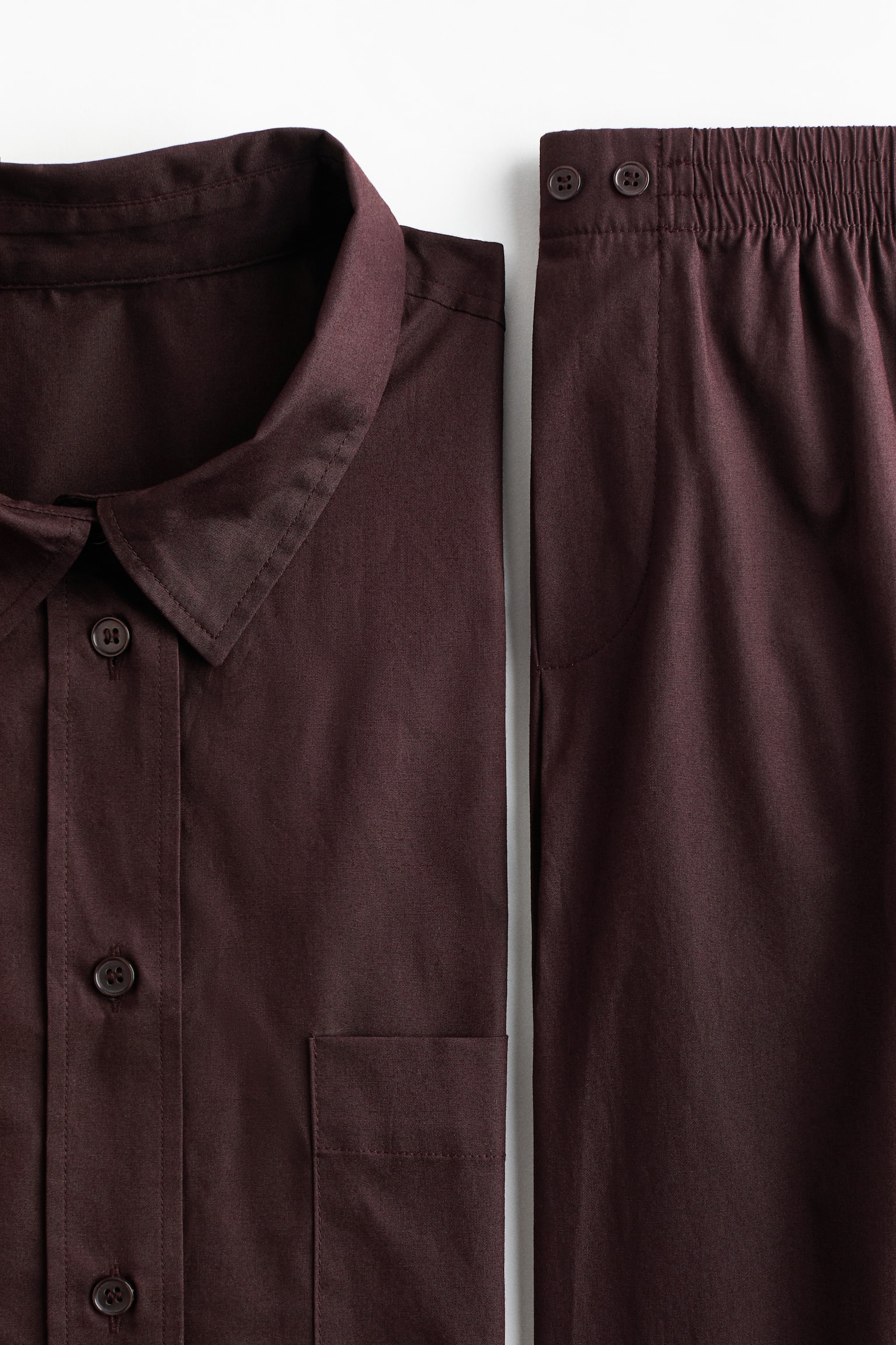 Natsæt i bomuld - Mørk chokoladebrun/Blå - 4