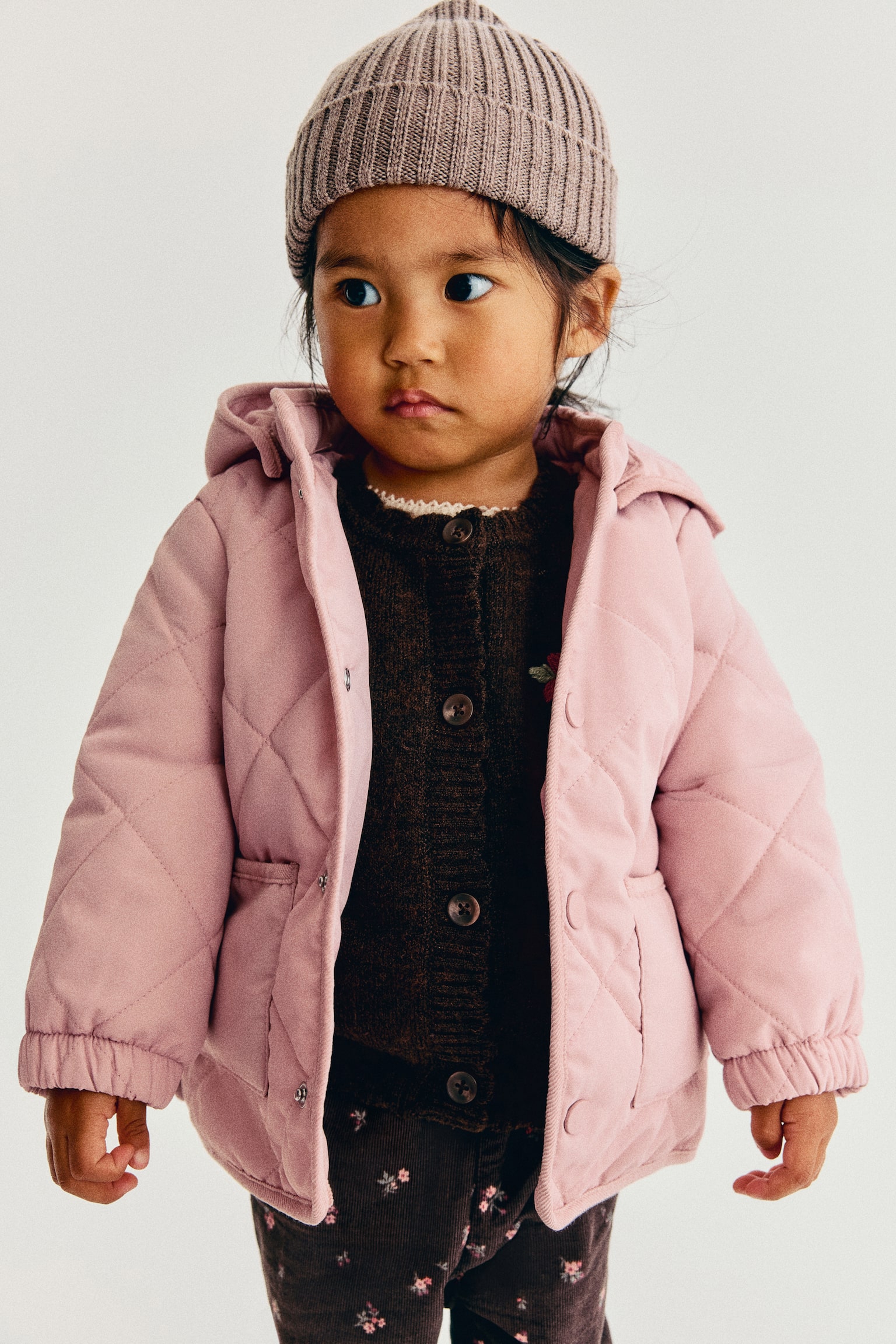 Детская куртка H&M Quilted, цвет: Светлый розовый — фото 3