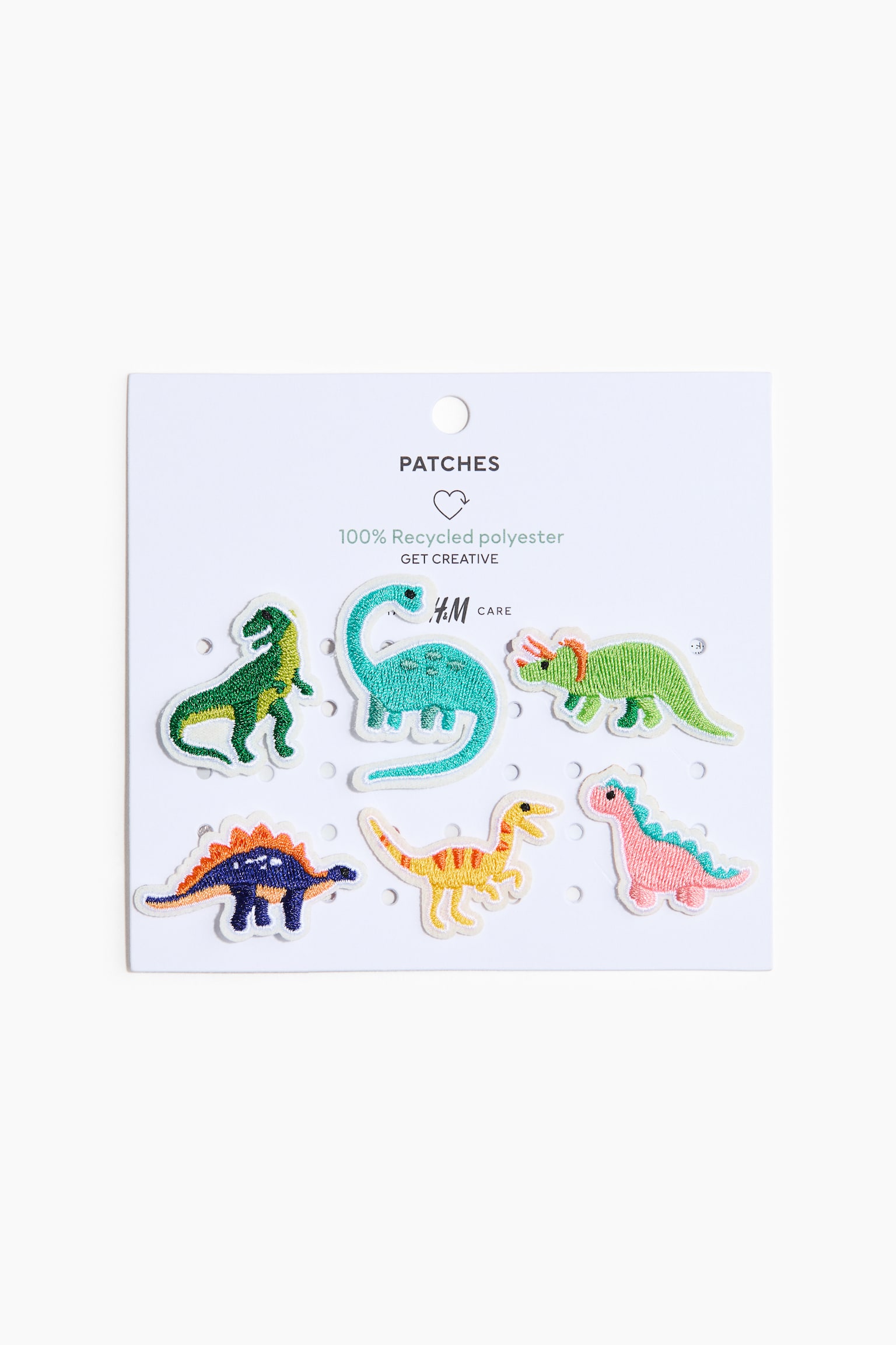 6-pack mini-stryklappar - Grön/Dinosaurier