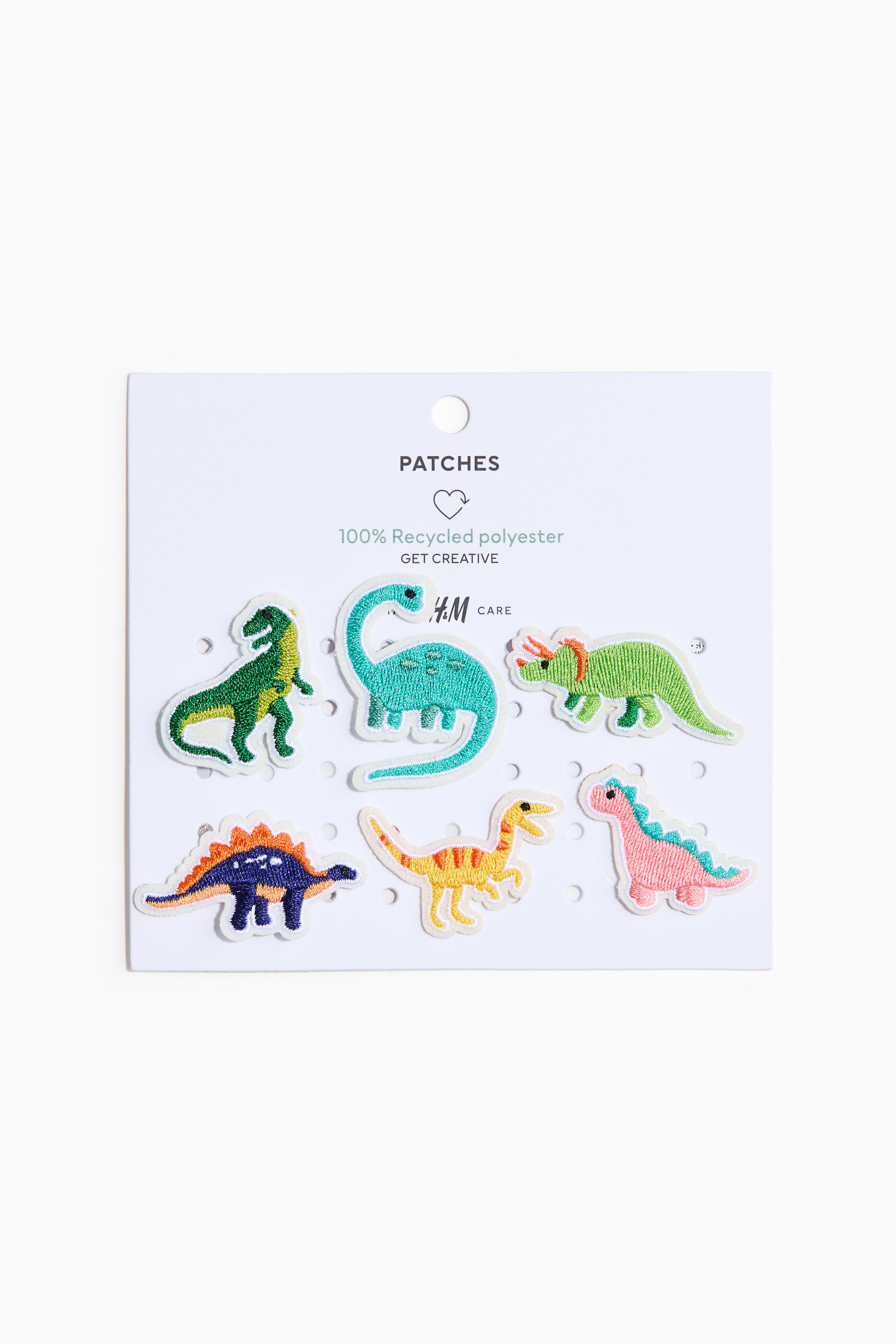 Se større billede: 6-pak mini-strygemærker - Grøn/Dinosaurer - BØRN | H&M DK 1