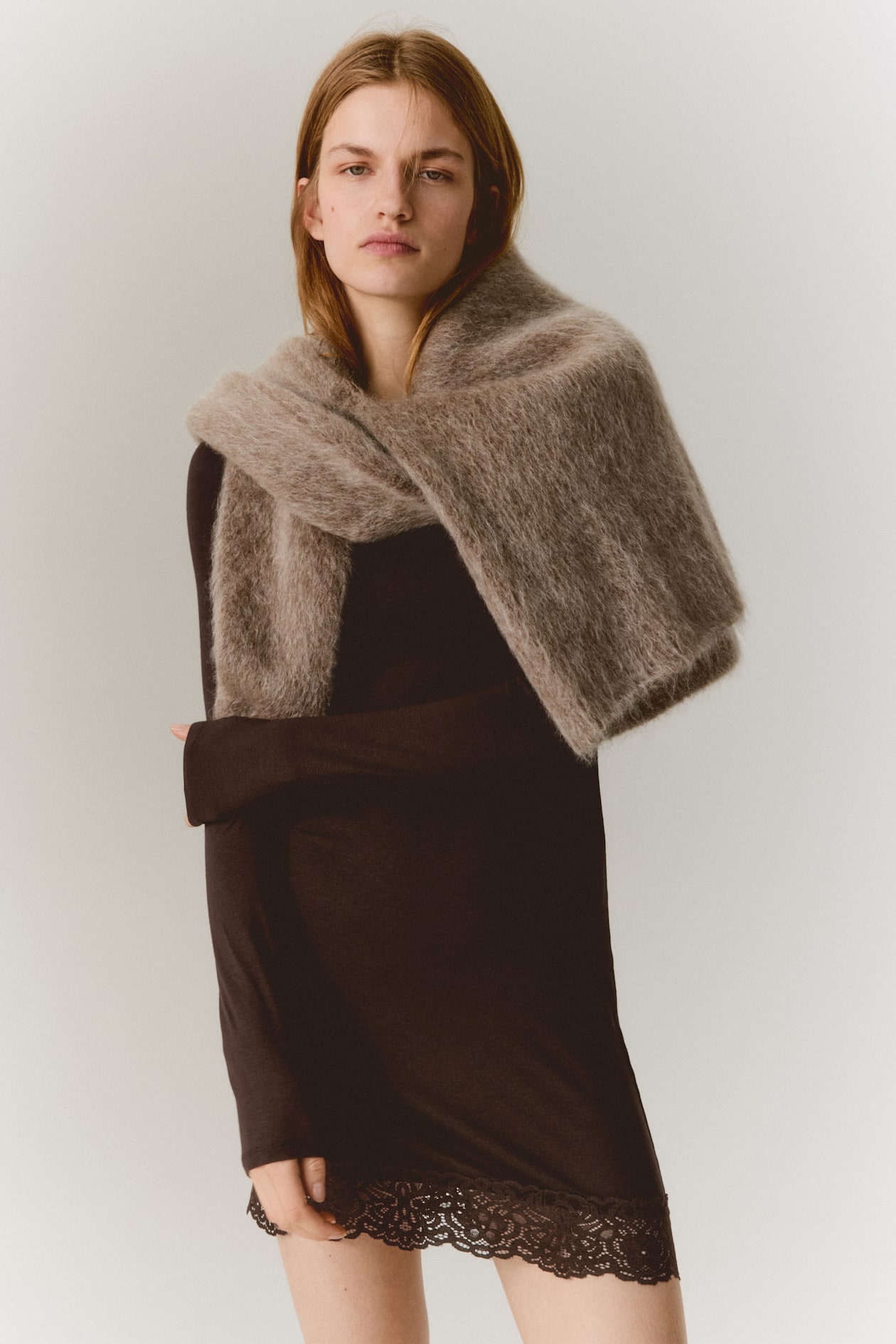 Lace-Trimmed Jersey Dress - image 2