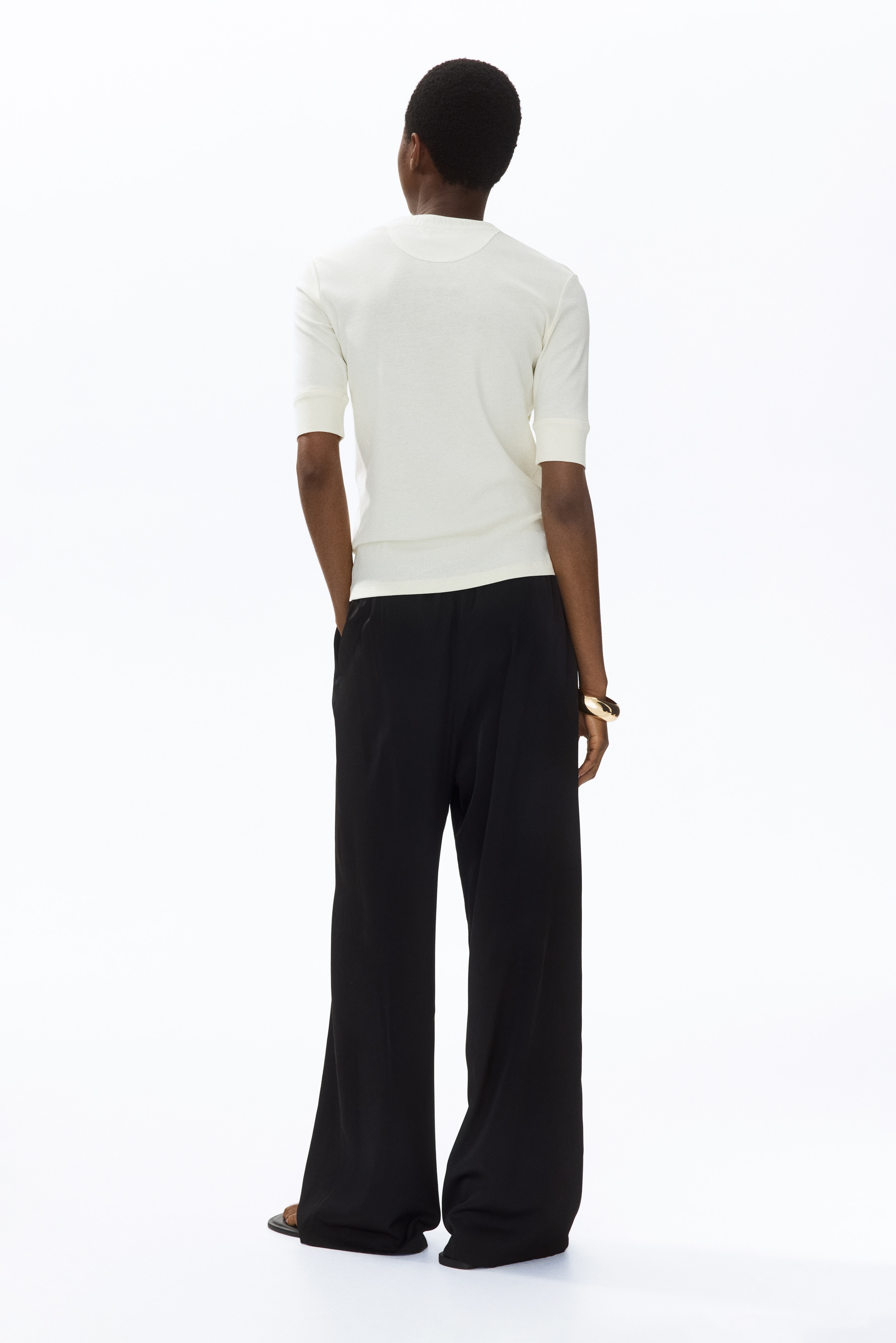ドローストリングワイドパンツ - ブラック - レディース | H&M JP