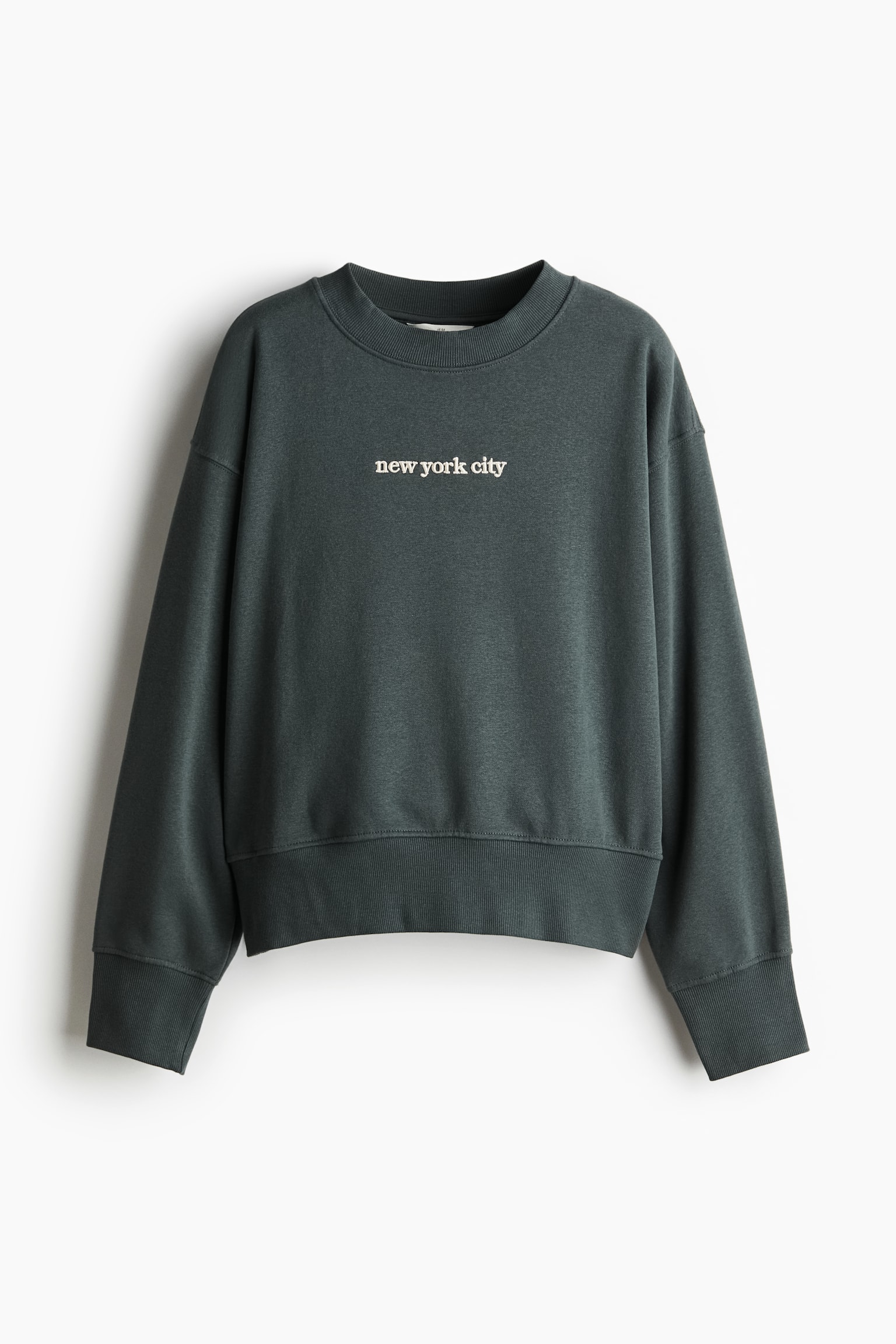 Text-motif sweatshirt - Dark teal/White/Paris - 2