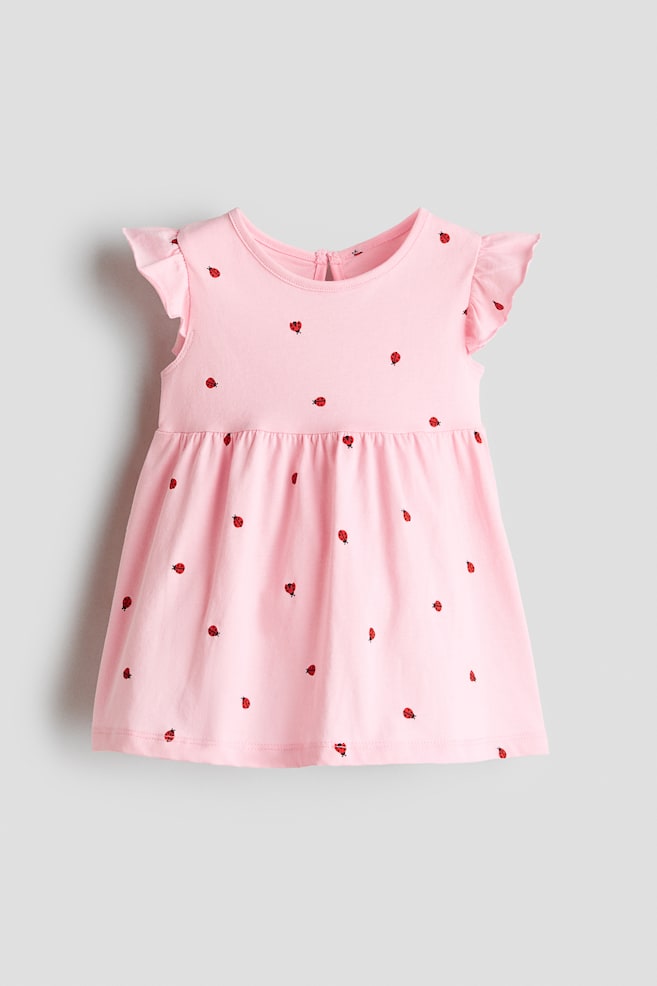 Cotton Dress - Light pink/ladybugs/White/strawberries/Light dusty pink/floral/Light beige/leopard print/Pink/cherries/White/fruit/Multicolored/striped/White/dark blue striped/Light blue/bows/Light blue/cherries/Blue/hearts/Cream/floral/White/strawberries/Light turquoise/seashells/Light pink/hearts/Light green/floral/Light pink/cherries/Light blue/floral - 1