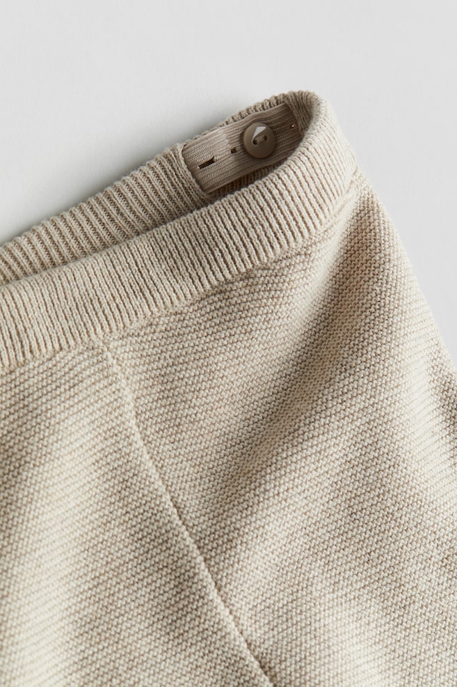 2-piece purl-knit cotton set - Beige - 2