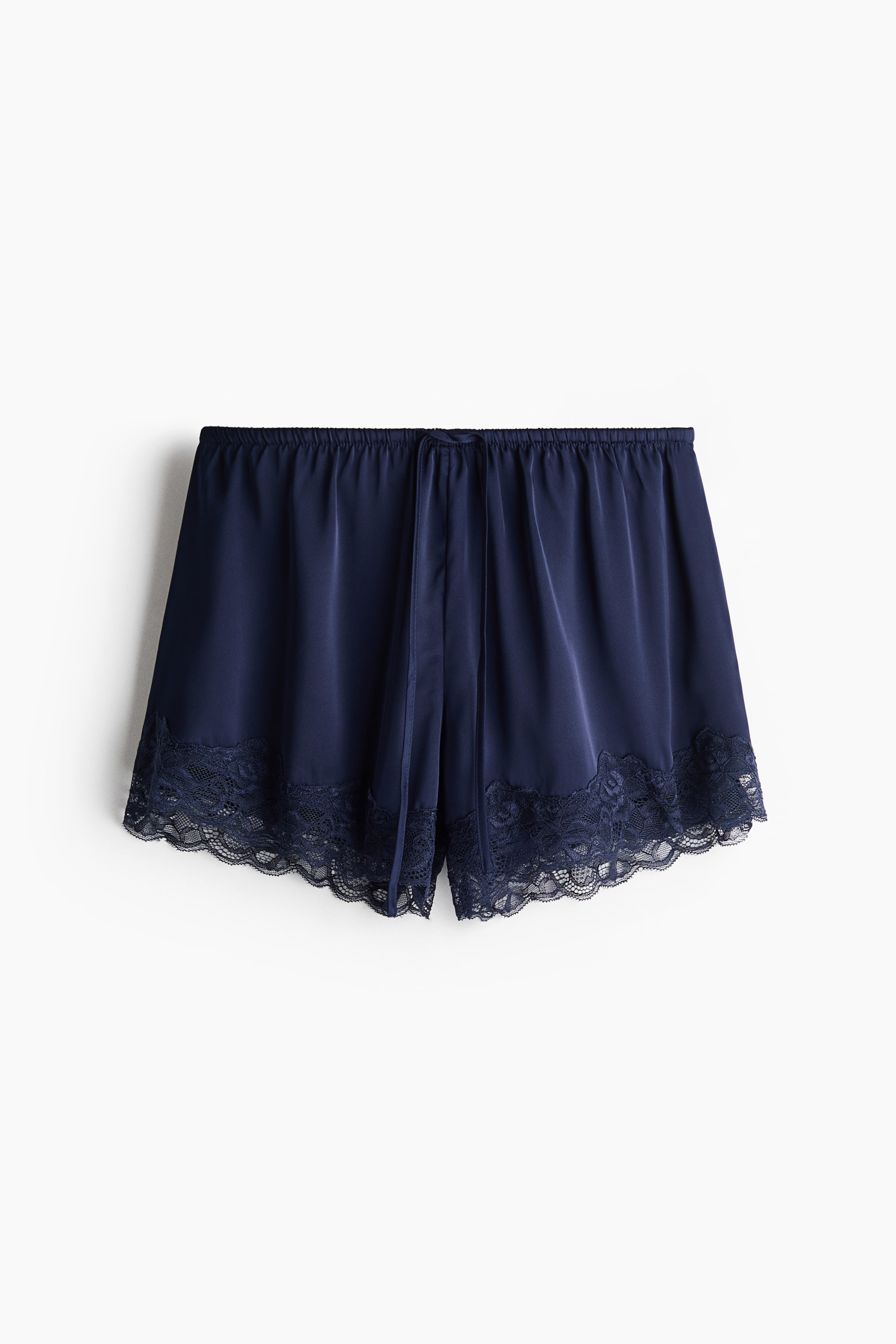 Женские шорты H&M Lace-Trimmed Satin Shorts