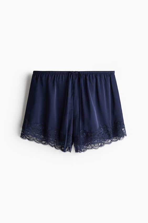 Женские шорты H&M Lace-Trimmed Satin Shorts