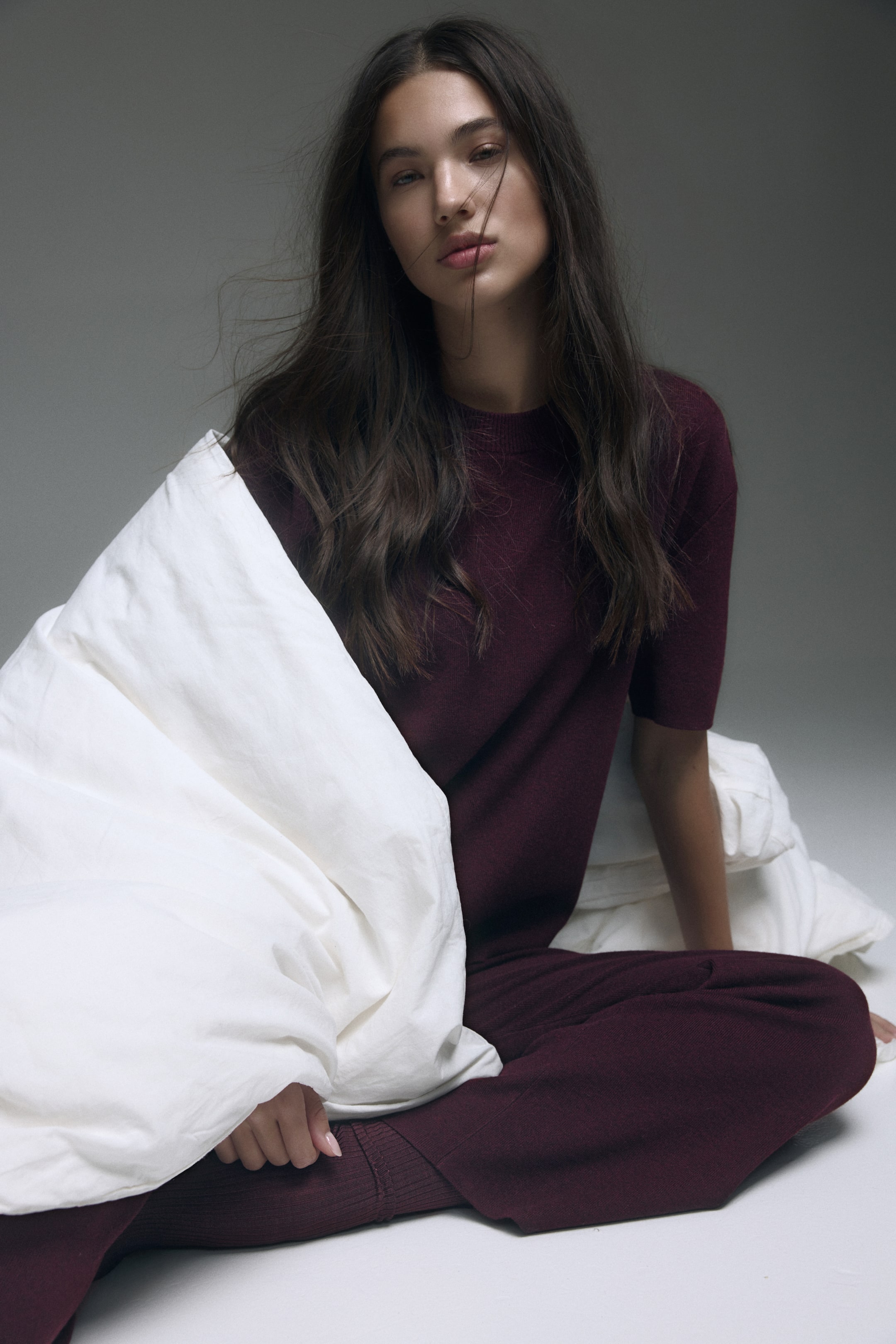 View larger image: Fine-knit top - Burgundy - Ladies | H&M GB 1