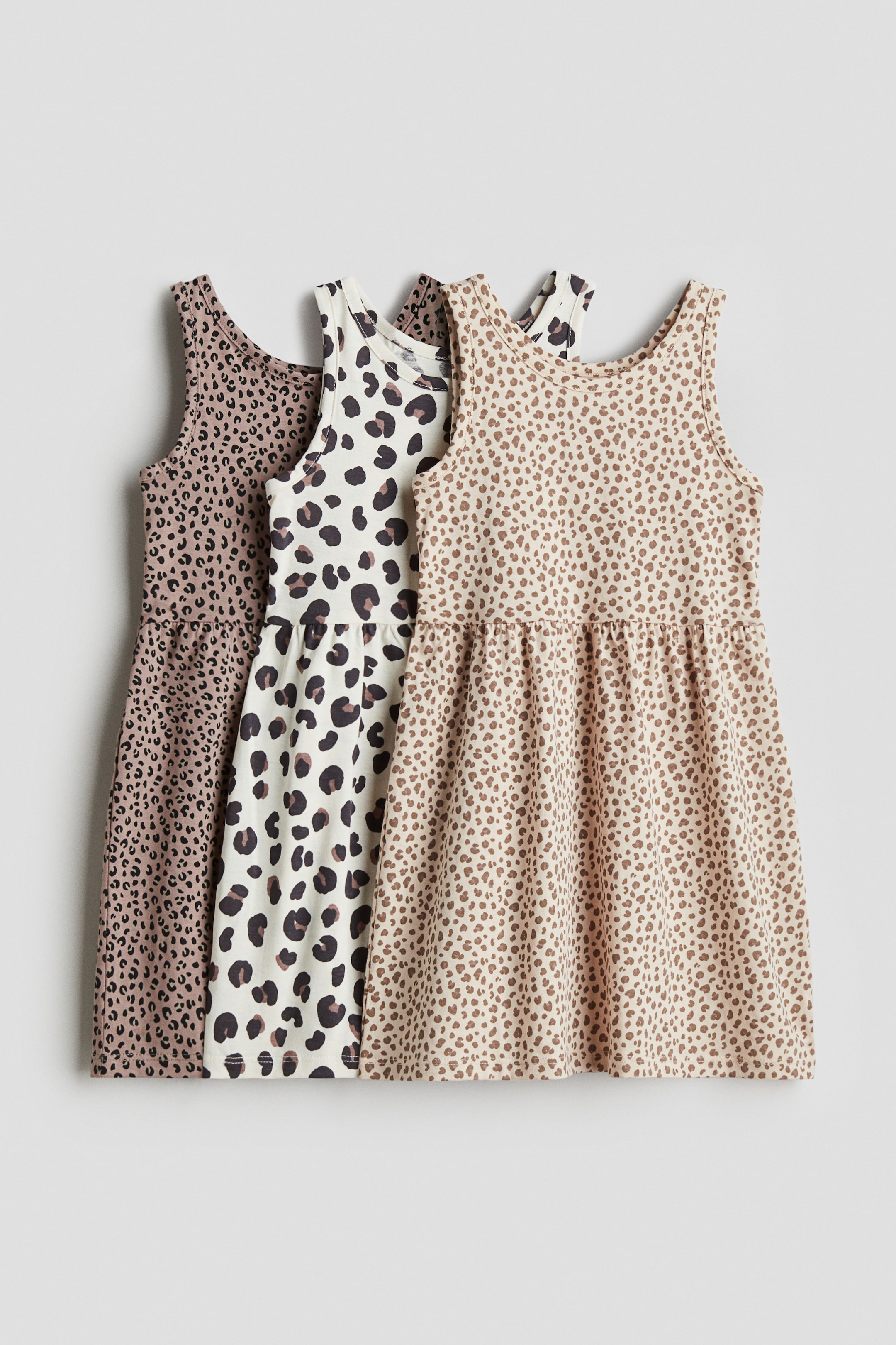 3-pack printed cotton dresses