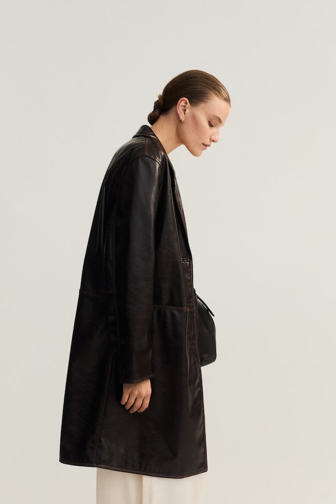 Coated coat-Dark brown - 4