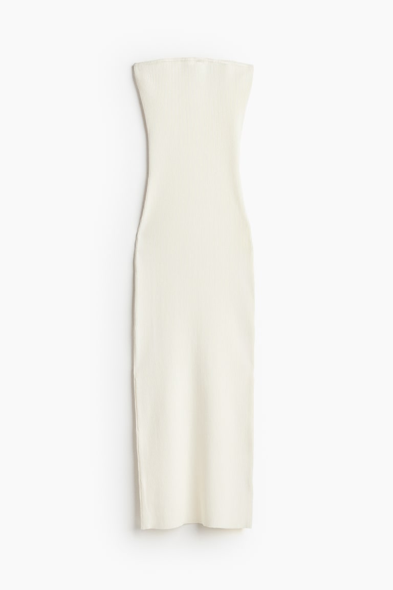 strapless open back dress Black Ribbed Knit Turtleneck Maxi Dress – BLANK