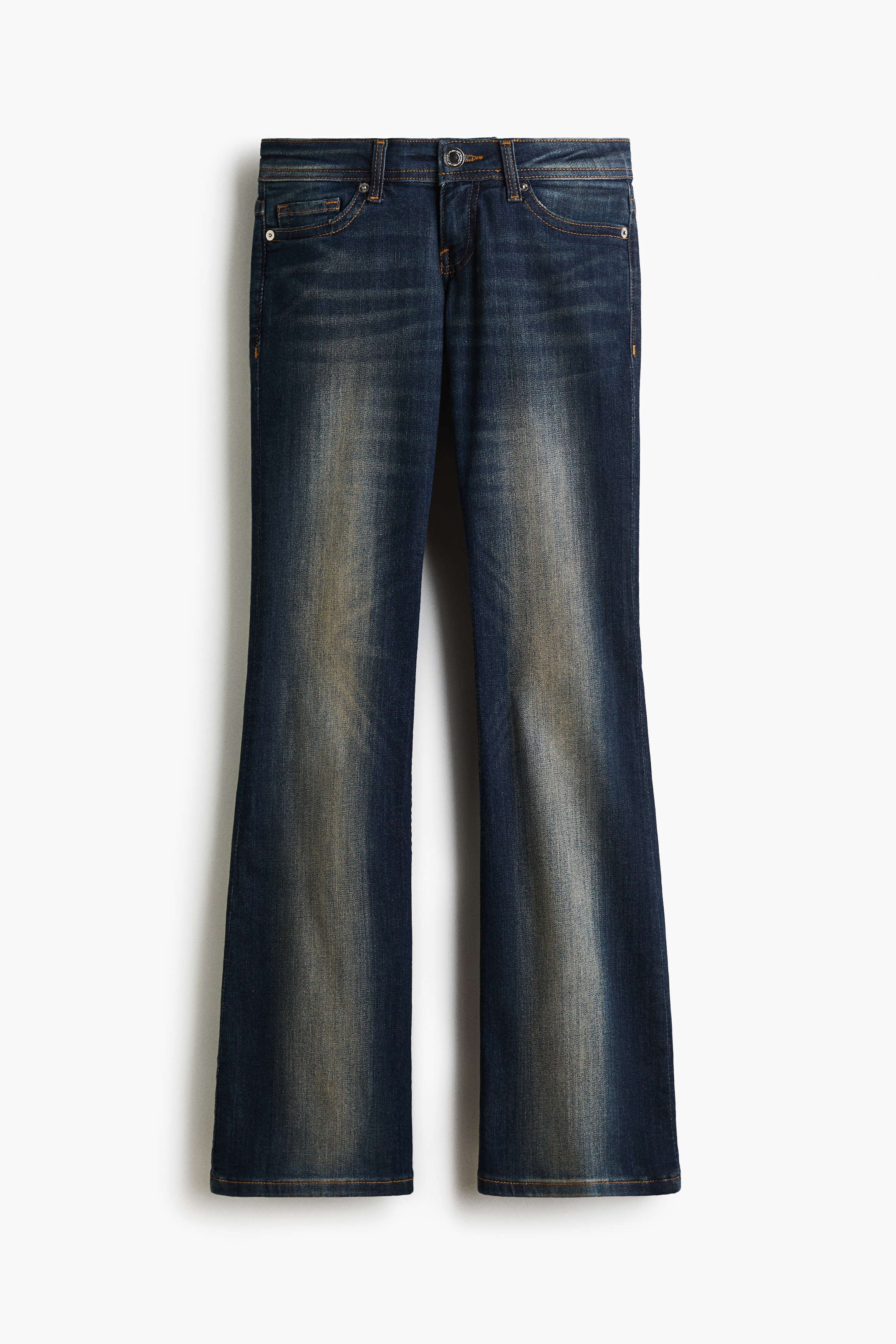 Flared Leg Ultra Low Waist Jeans - Dark denim blue/Denim blue/Light denim blue