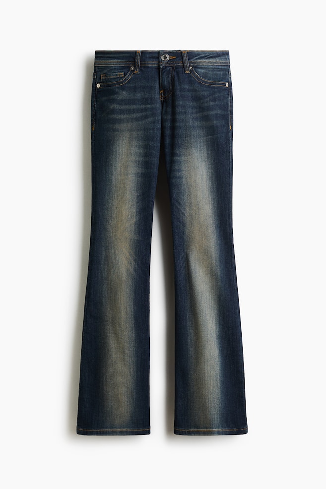 Flared Leg Ultra Low Waist Jeans - Dark denim blue/Denim blue - 1