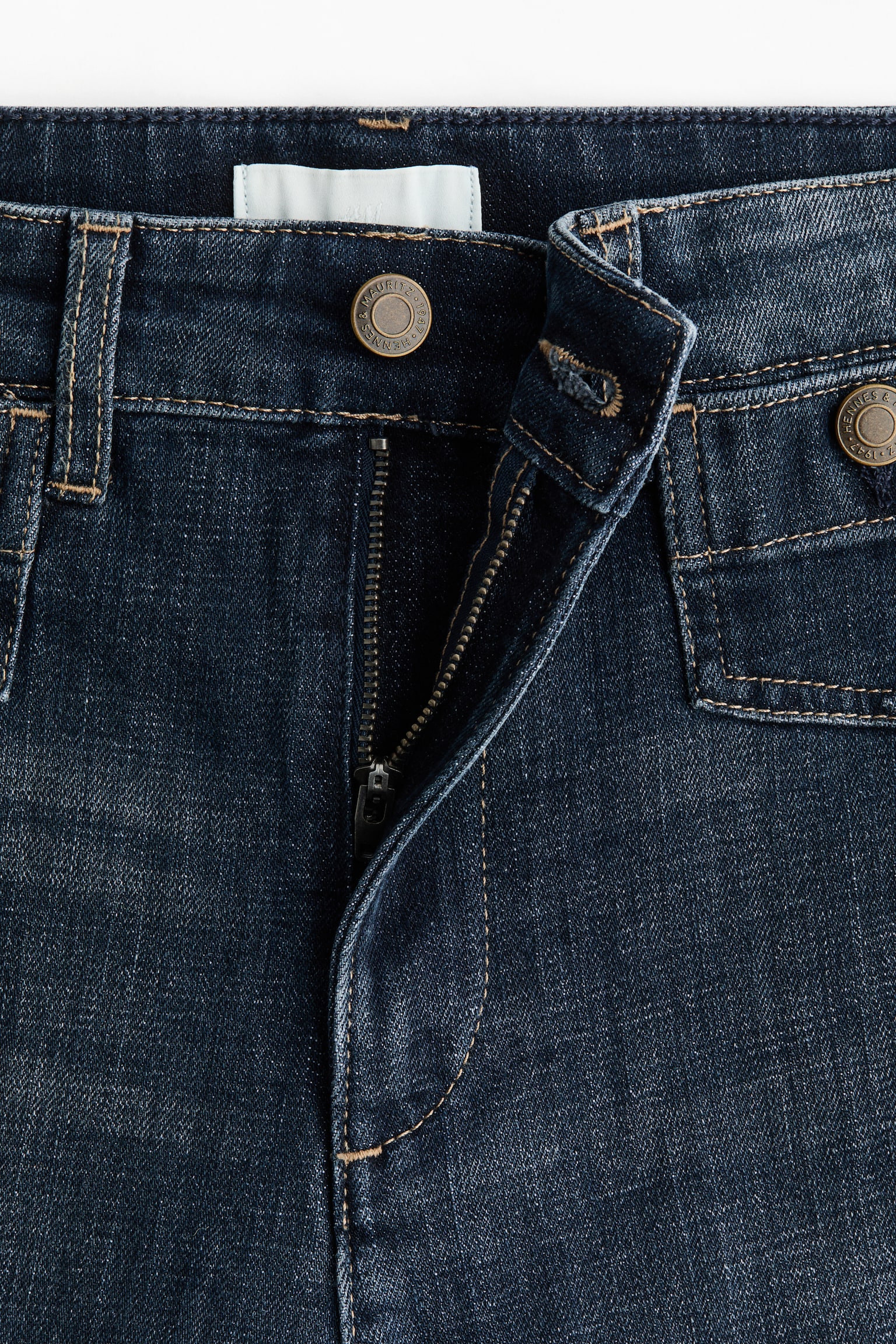 Wide High Waist Ankle Jeans - Dark denim blue - 3