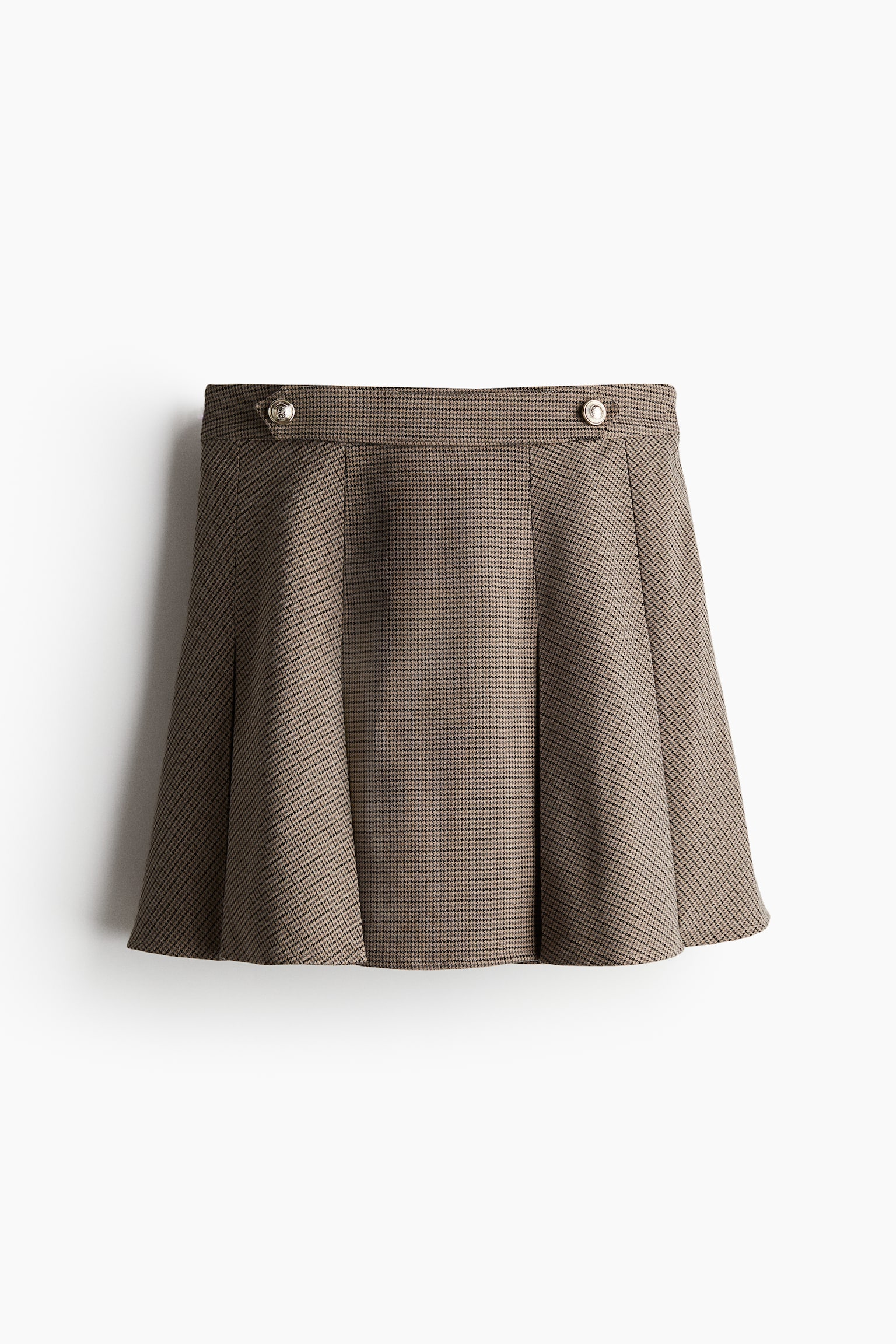 Pleated mini skirt - Beige/Checked/Greige/Checked - 2